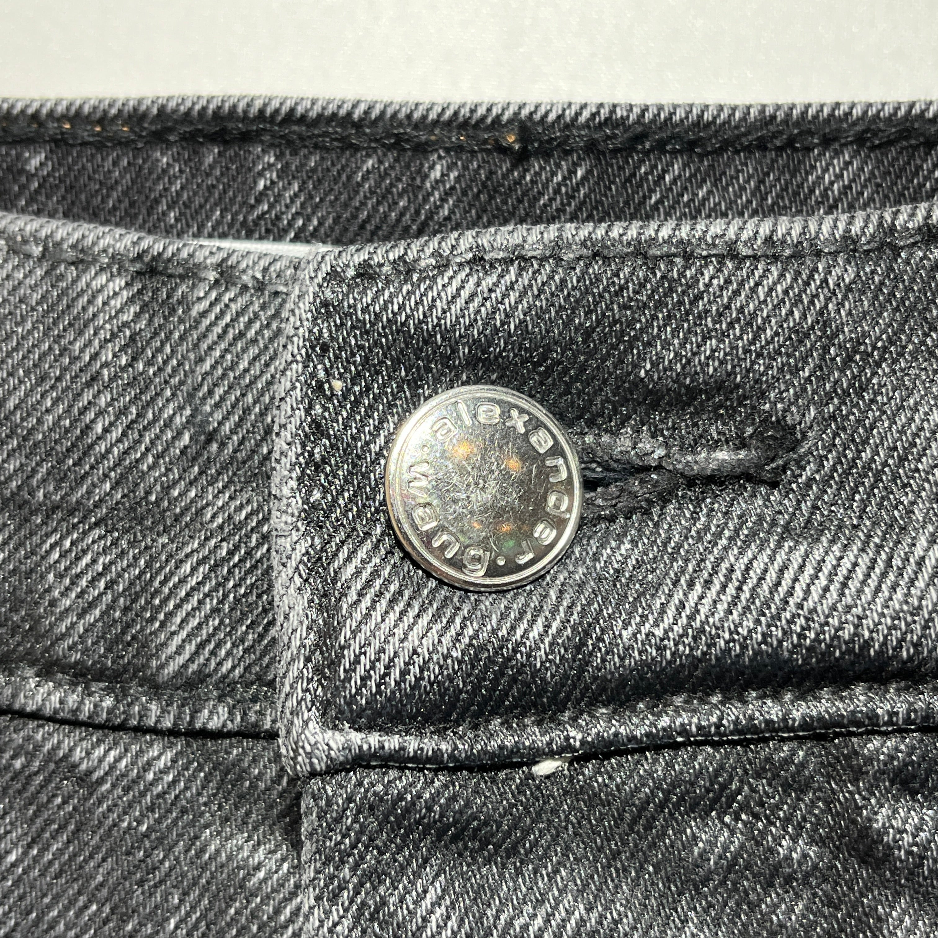 Alexander Wang/Straight Pants/25/Denim/GRY/Coated Straight Denim view 5