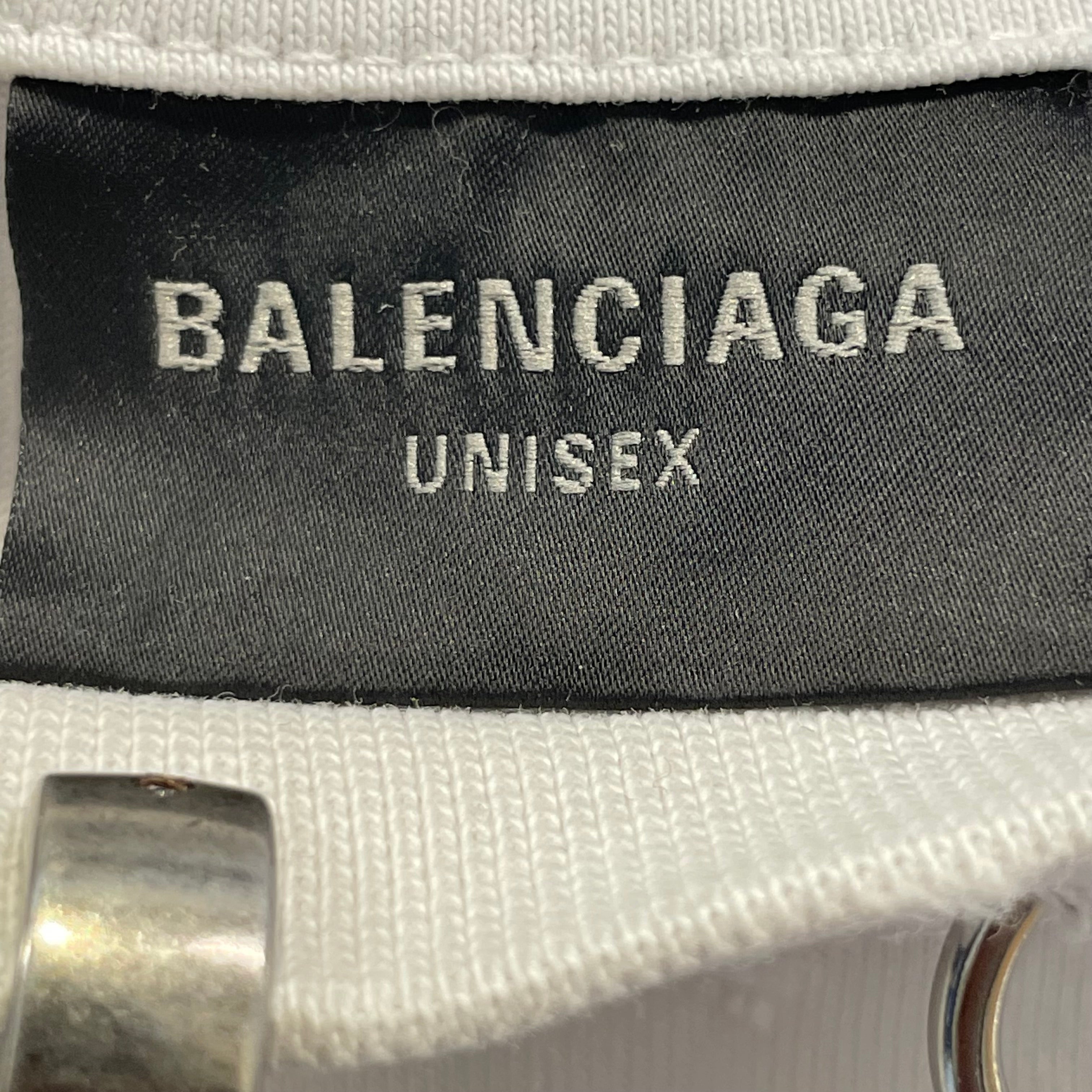 BALENCIAGA/T-Shirt/L/Cotton/WHT/pierced collar view 4