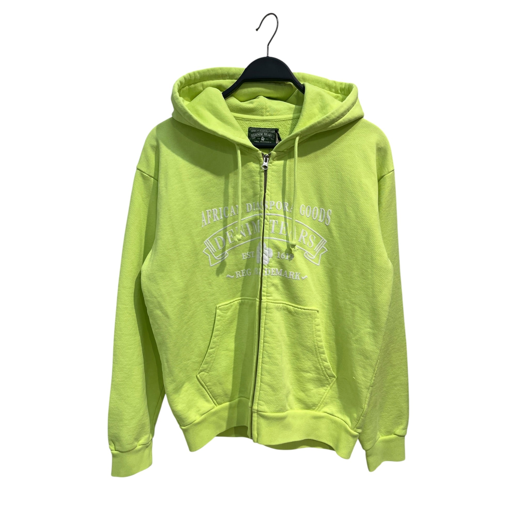 DENIM TEARS/Zip Up Hoodie/S/Cotton/GRN/NEON GREEN NWT view 1
