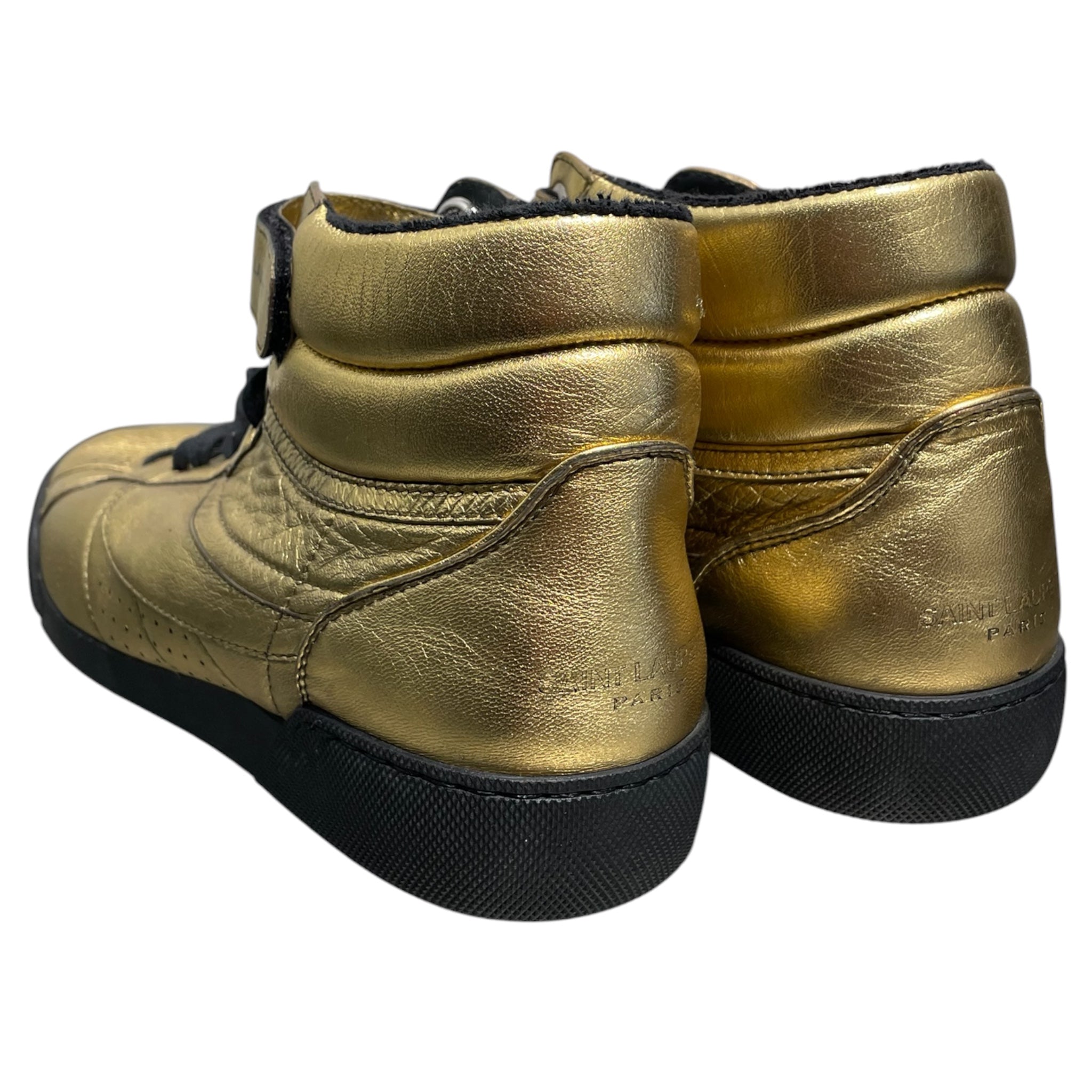 SAINT LAURENT/Hi-Sneakers/EU 42.5/Leather/GLD/Lenny Hi Leather Trainer view 2