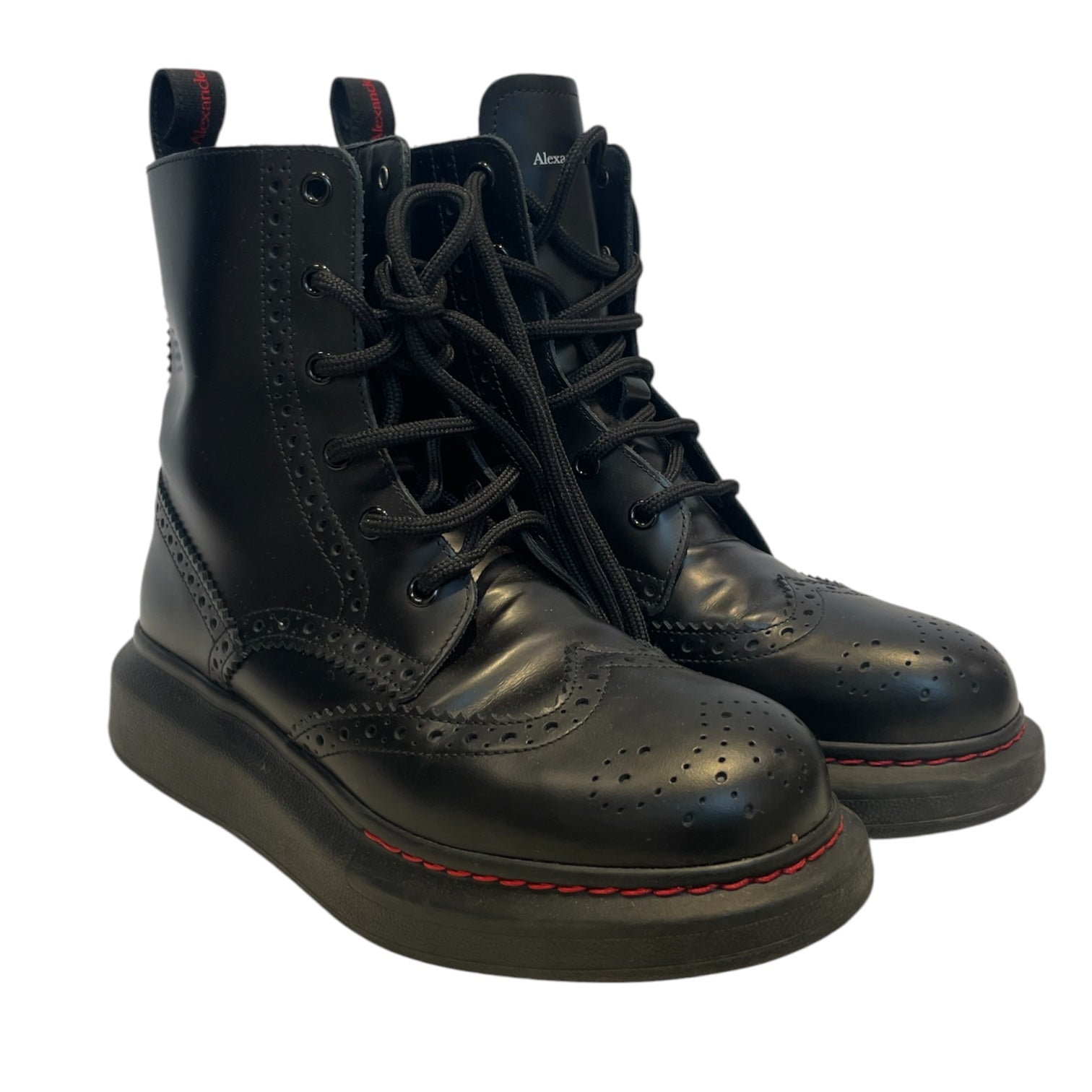 Alexander McQueen/Boots/EU 37/Leather/BLK/RED LINING, DESIGN ALL OVR view 1