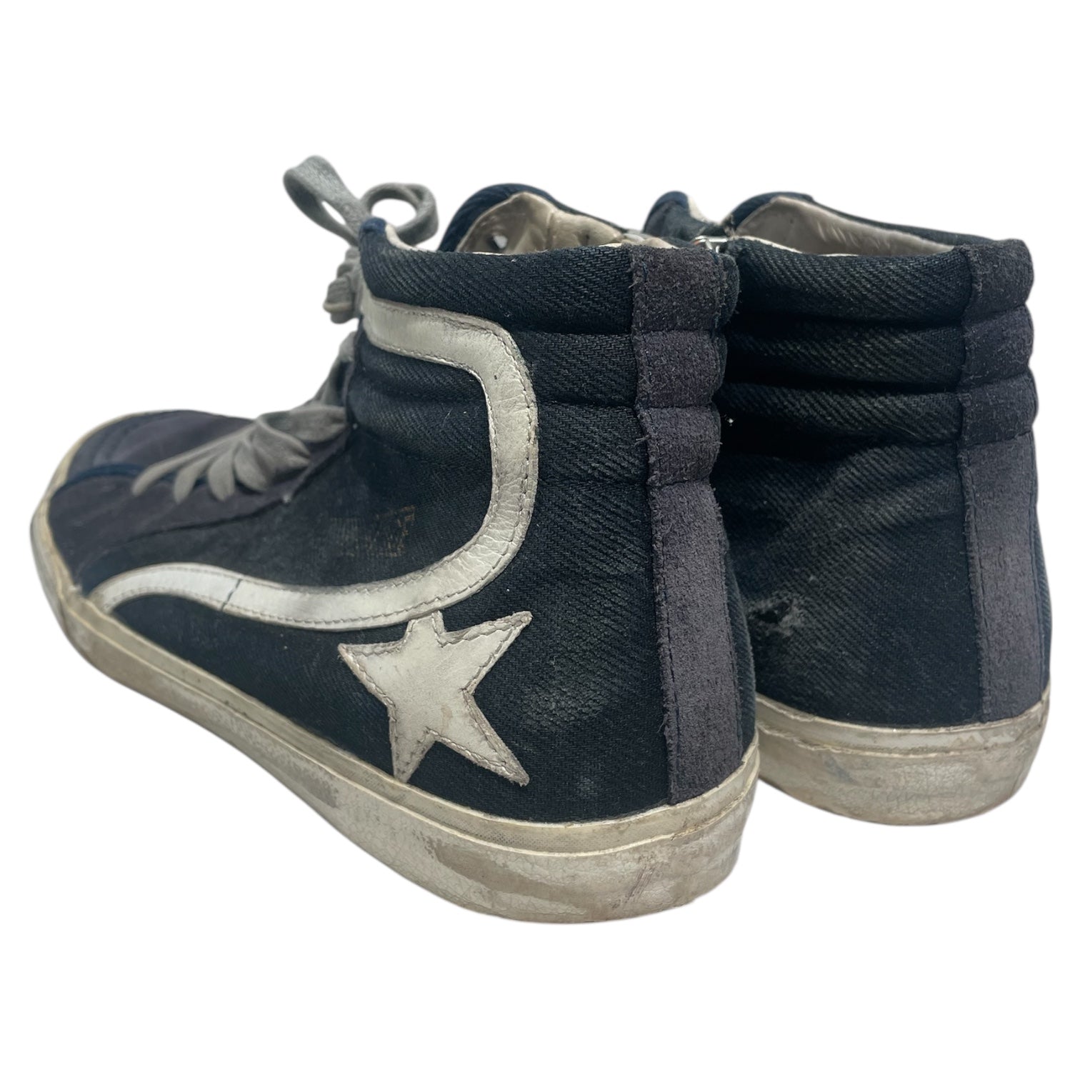 GOLDEN GOOSE/Hi-Sneakers/EU 39/Cotton/NVY/Hi Top Star Sneakers view 2