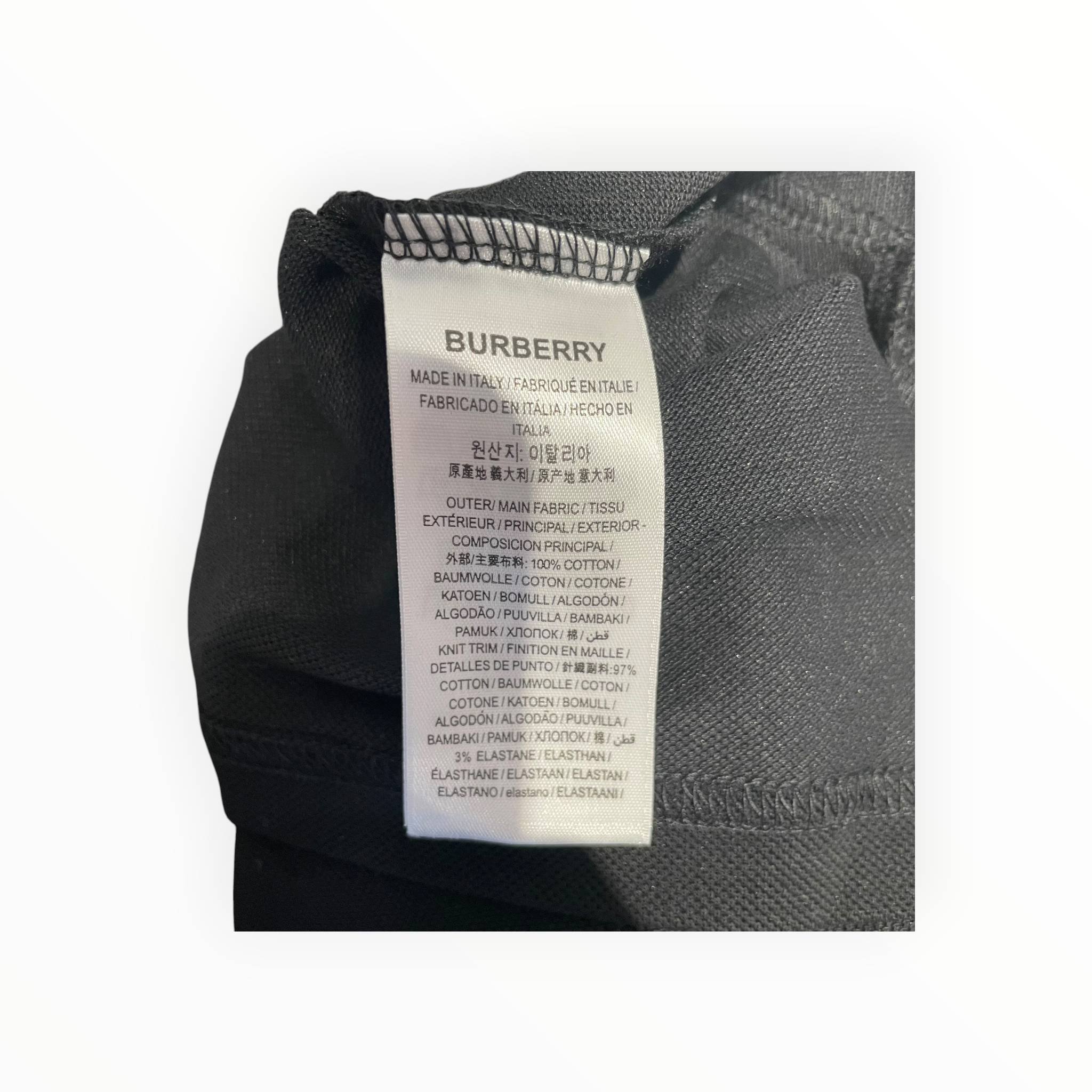 BURBERRY LONDON/T-Shirt/M/Cotton/BLK/Cody Check Collar view 4