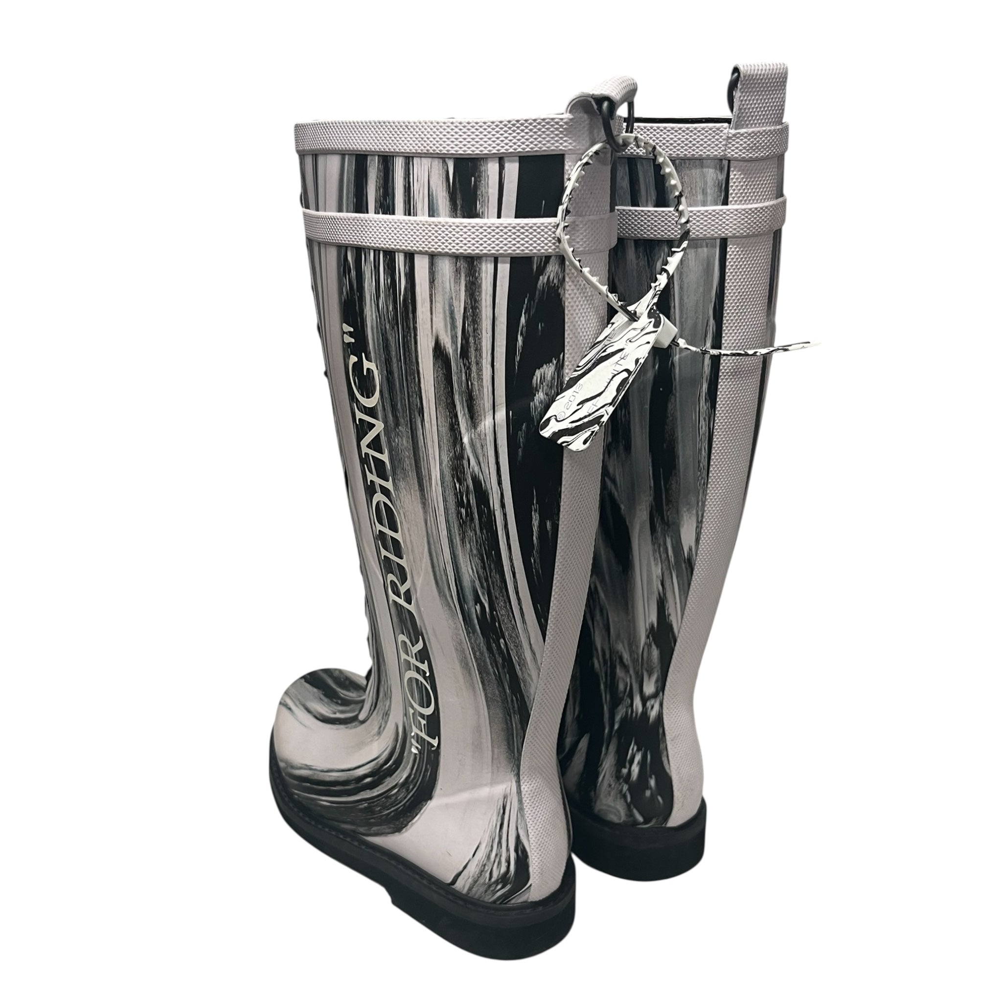 OFF-WHITE/Rain Boots/EU 38/All Over Print/WHT/"FOR RIDING" BOOTS view 2