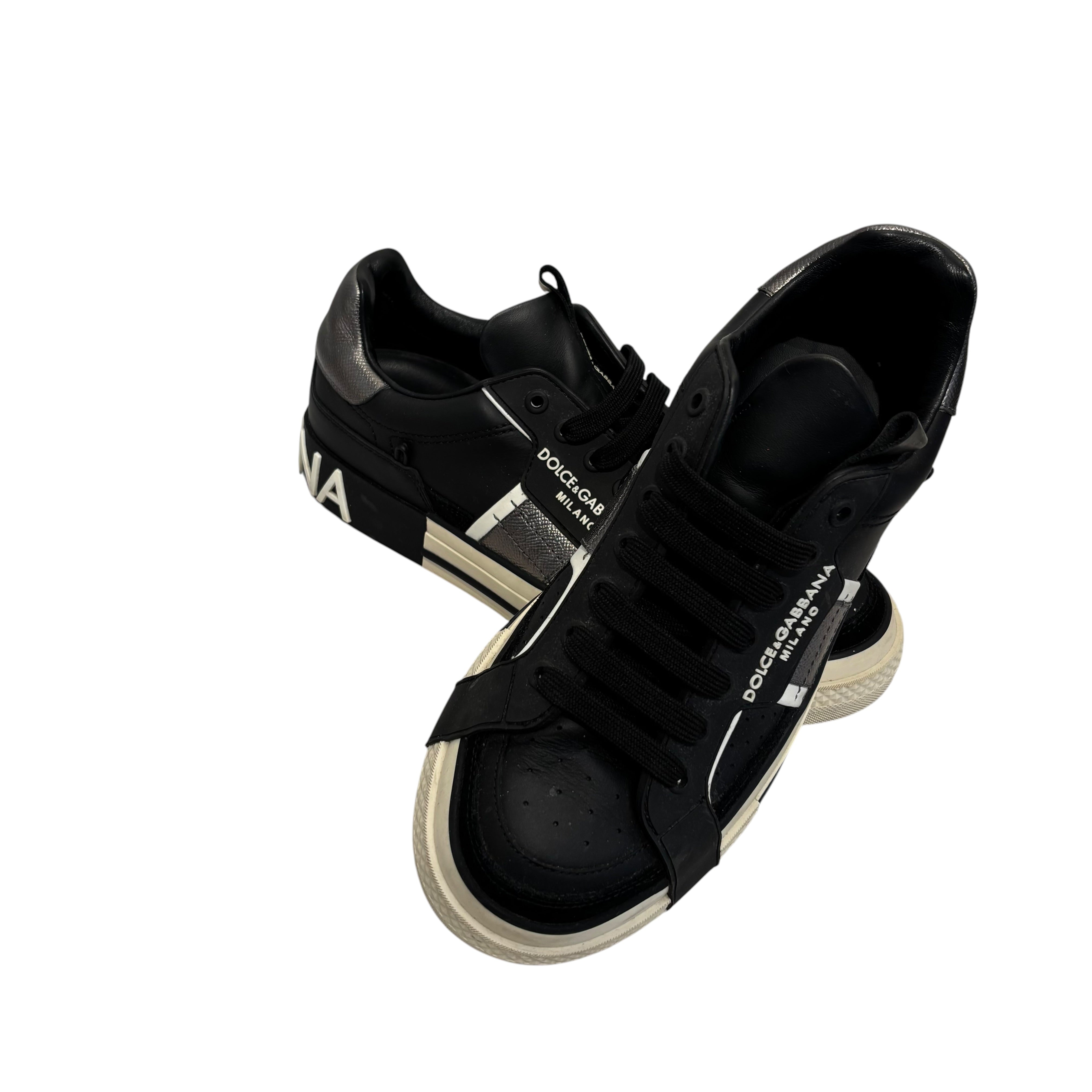 DOLCE&GABBANA/Low-Sneakers/US 8/Leather/BLK/ view 3