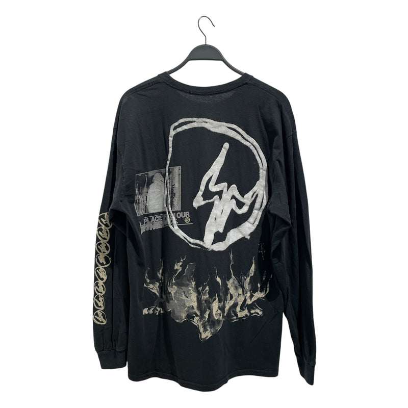TRAVIS SCOTT/FRAGMENT DESIGN/LS T-Shirt/L/Cotton/BLK/All Over Print/2021 Collab