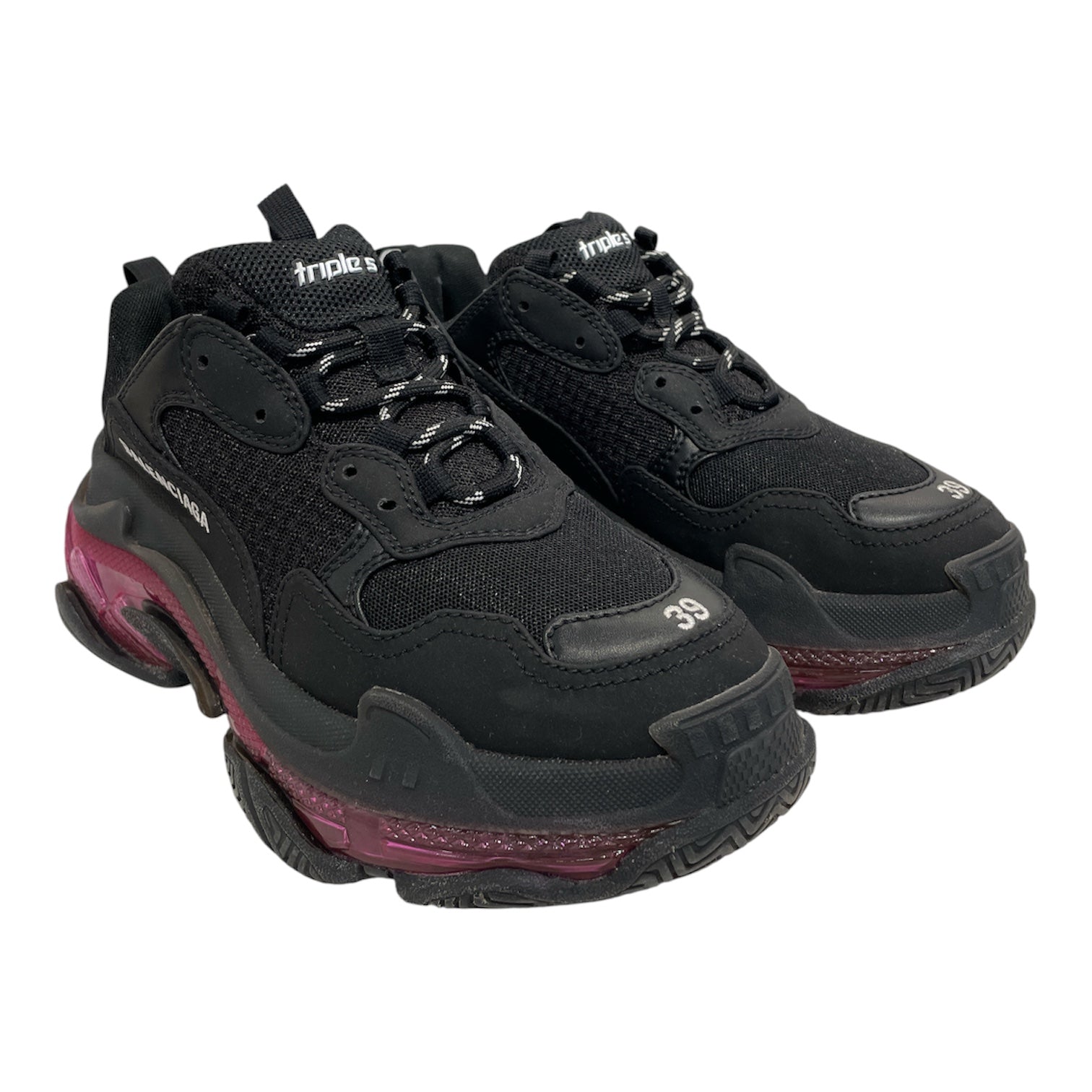 BALENCIAGA/Low-Sneakers/EU 39/Nylon/BLK/Ankle Strap/Tripple S view 1