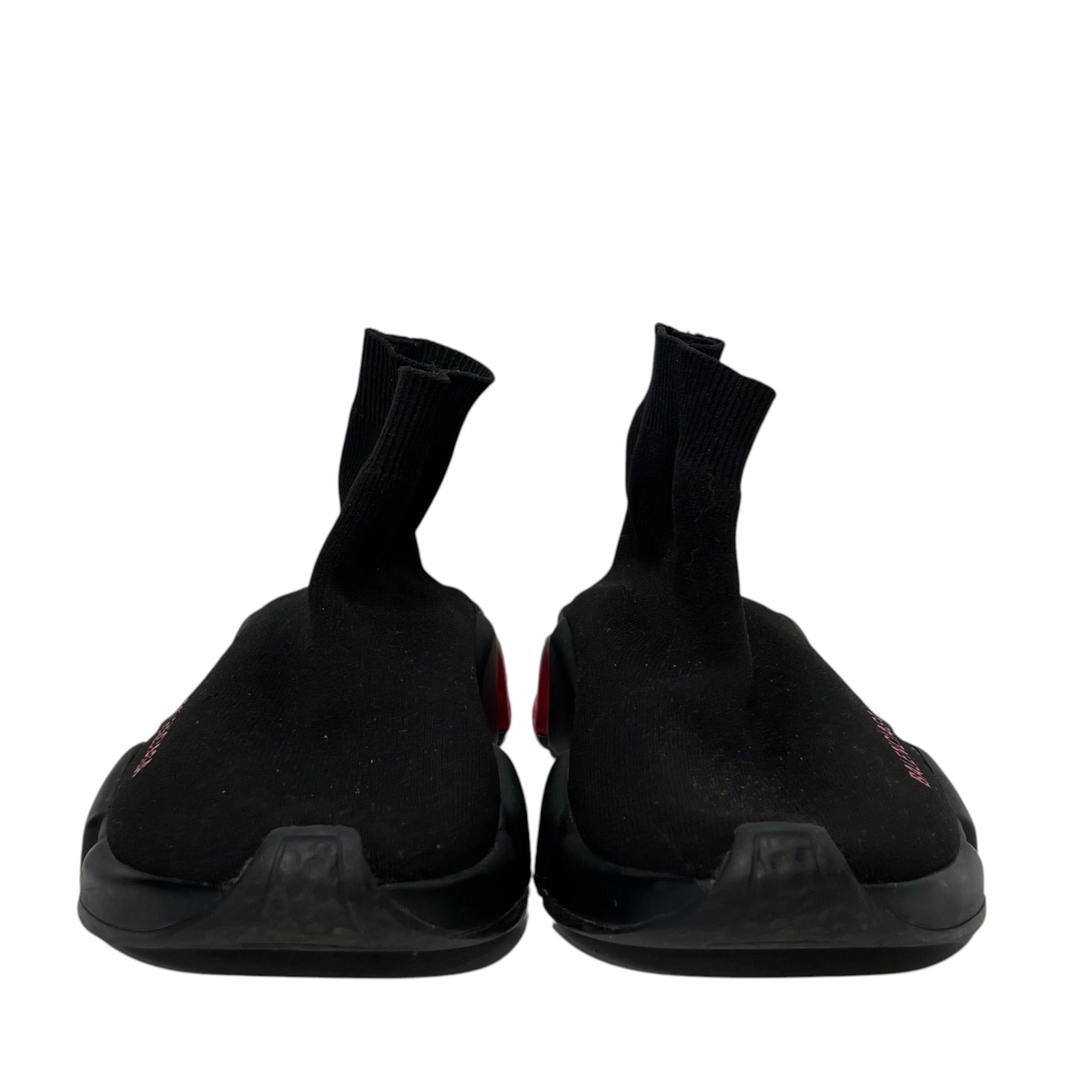 BALENCIAGA/Hi-Sneakers/US 8/Cotton/BLK/BLACK AND PINK SPEED TRAINER view 4