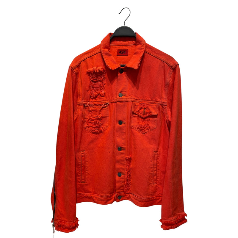 424(FourTwoFour)/Denim Jkt/M/Cotton/ORN/DISTRESSED 138146
