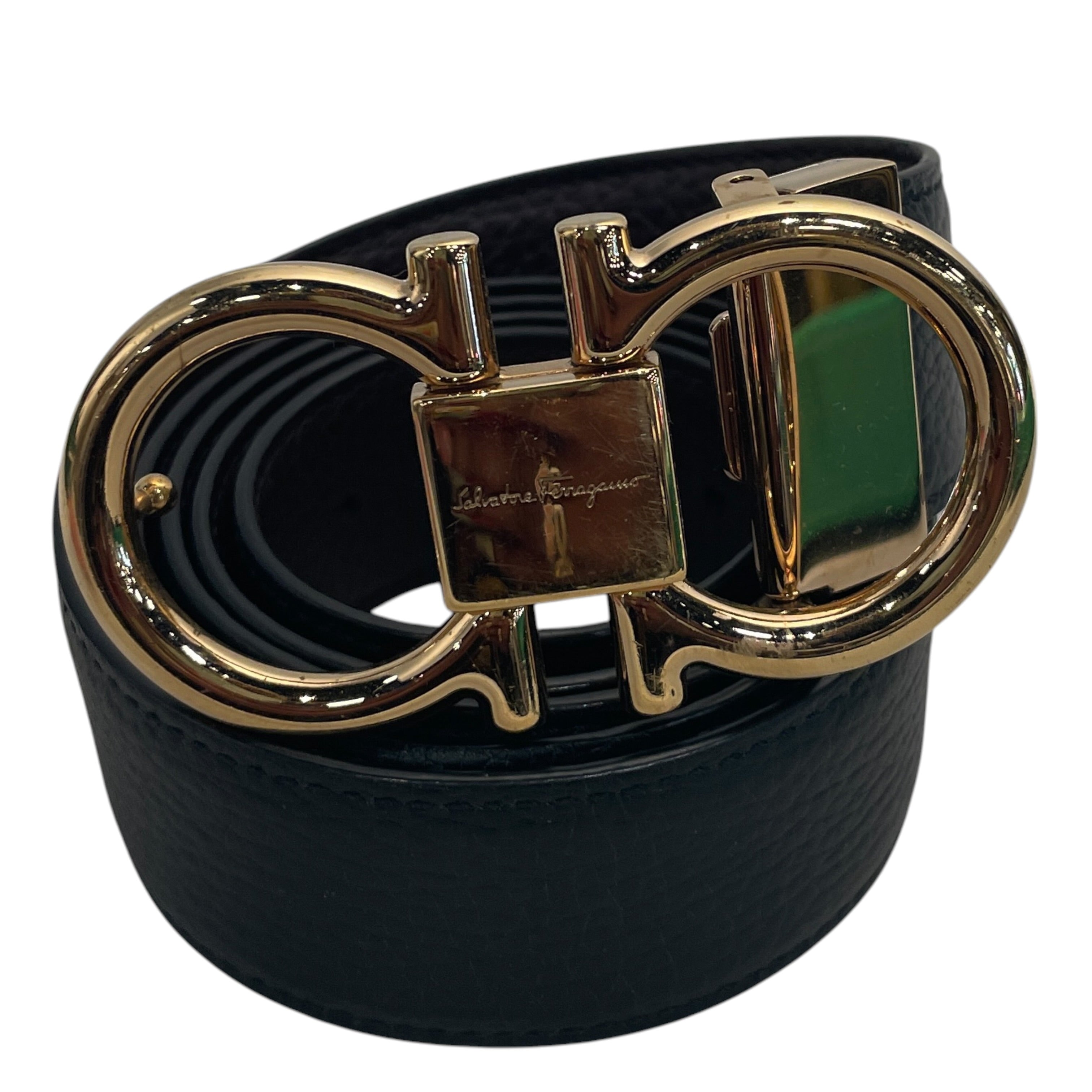 Salvatore Ferragamo/Belt/Leather/BLK/M's/ view 1