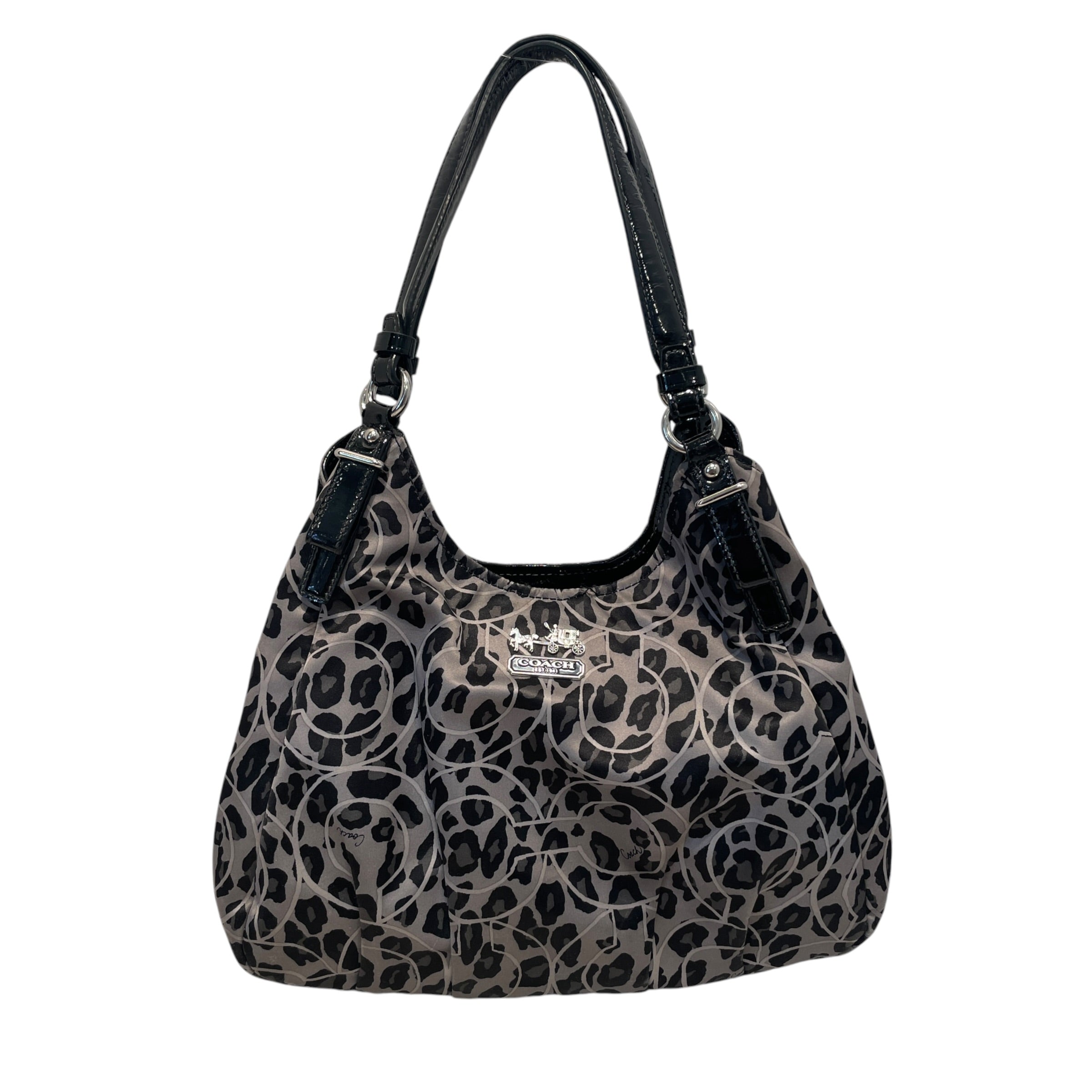 COACH/Hand Bag/Animal Pattern/Polyester/GRY/Madison Maggie 3 Compartment view 1