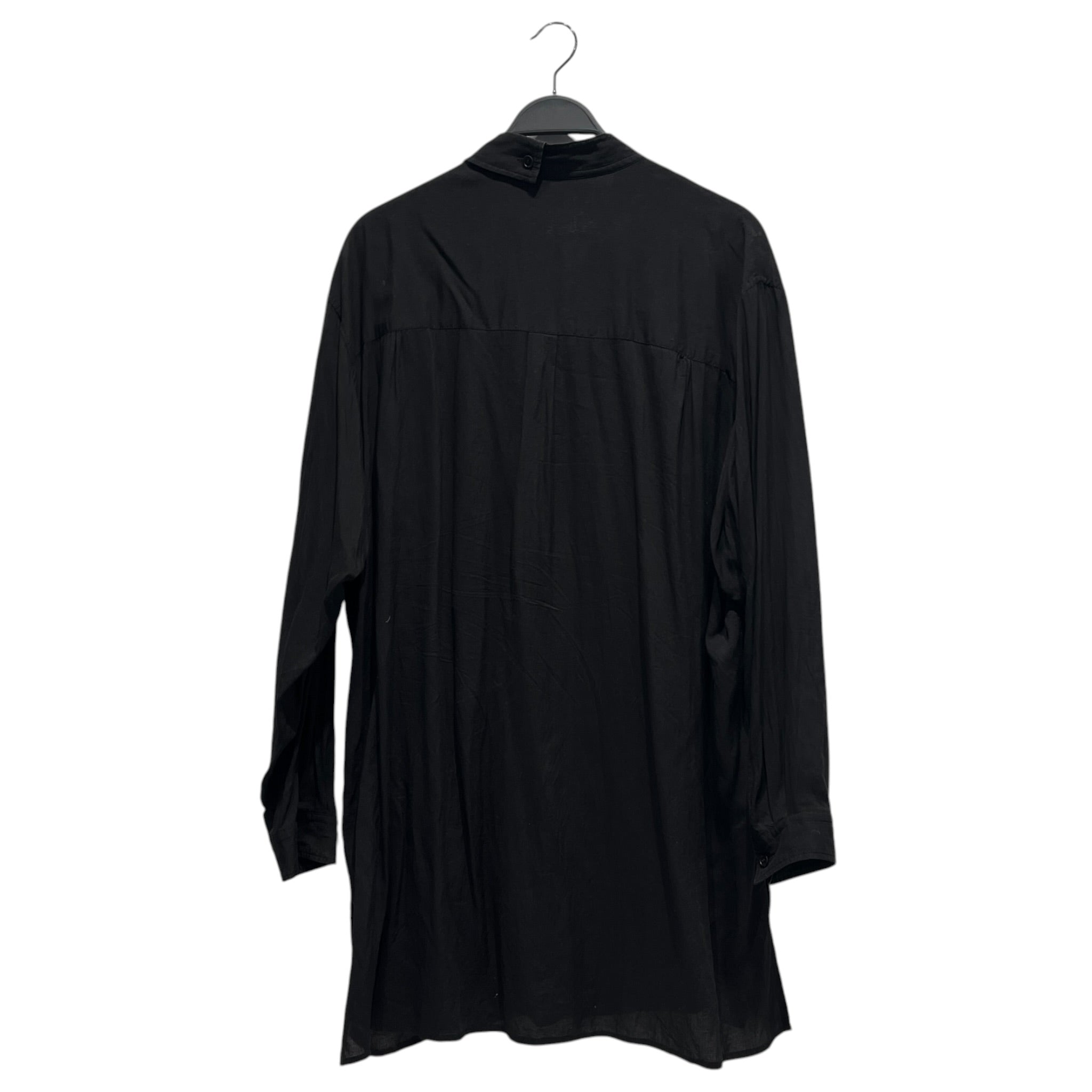 yohji yamamoto POUR HOMME/LS Shirt/3/Cotton/BLK/ASYMMETRICAL COLLAR/LONG view 2