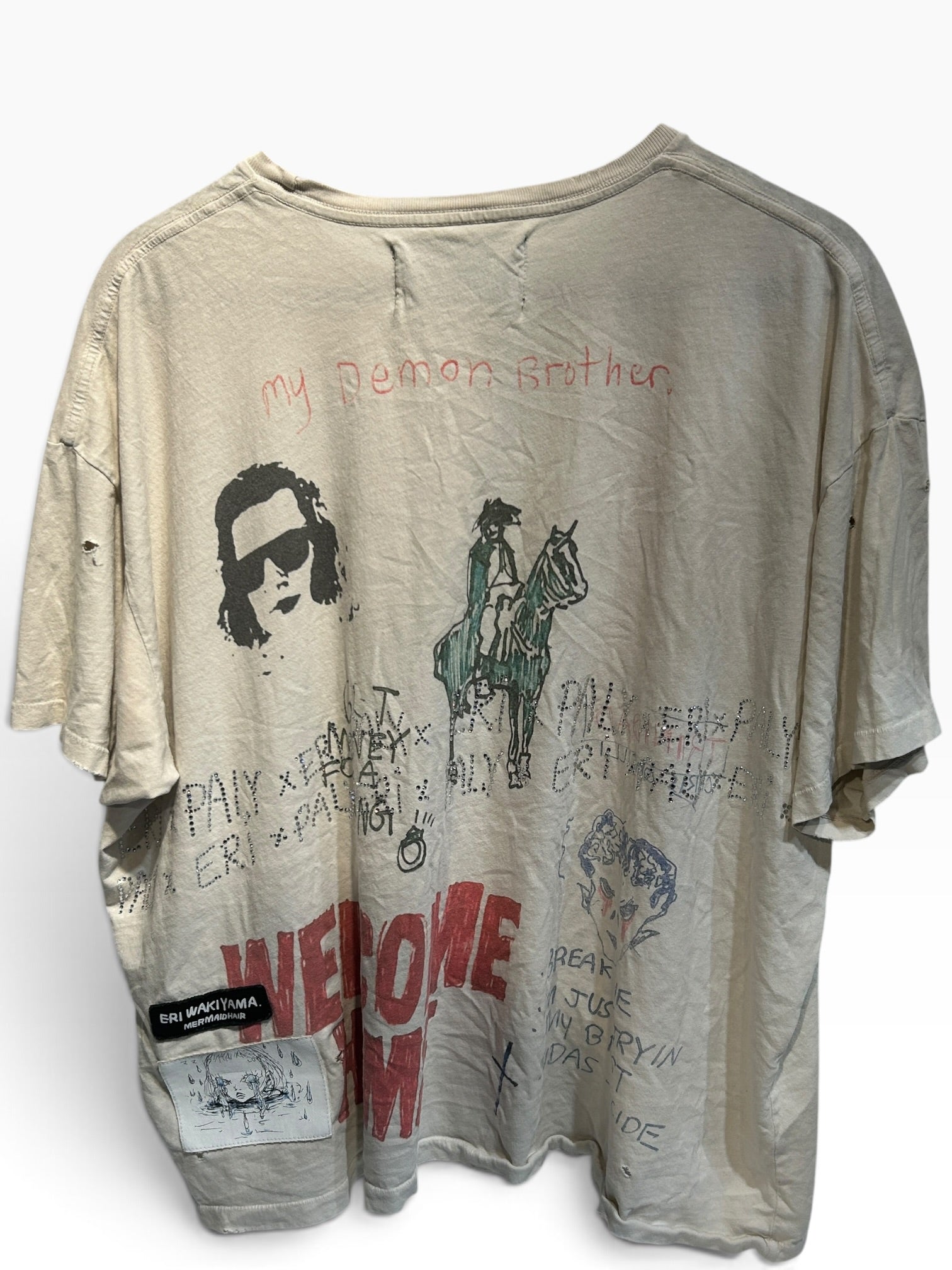 Paly(PALY HOLLYWOOD)/T-Shirt/XL/Cotton/CRM/Graphic/virgin islands view 2