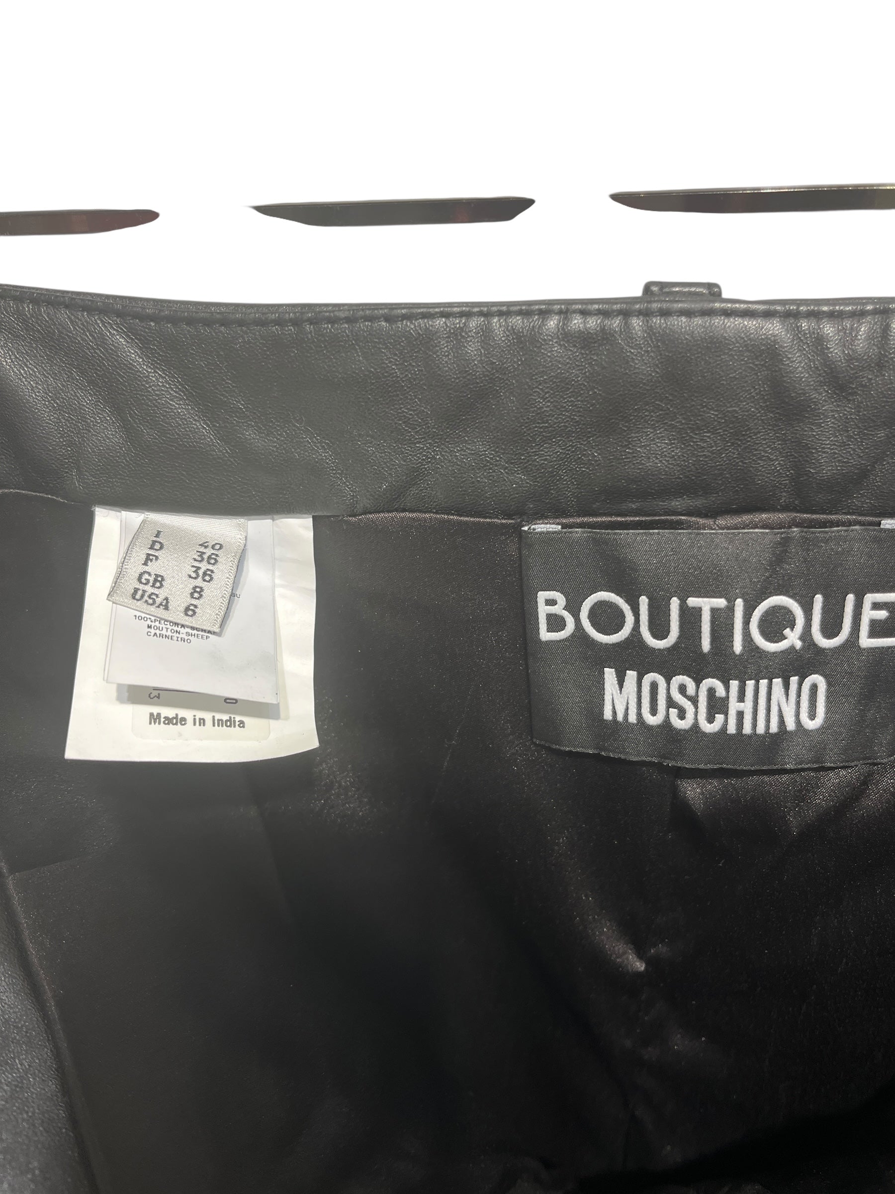 MOSCHINO/Bottoms/40/Leather/BLK/bow with piercings view 4