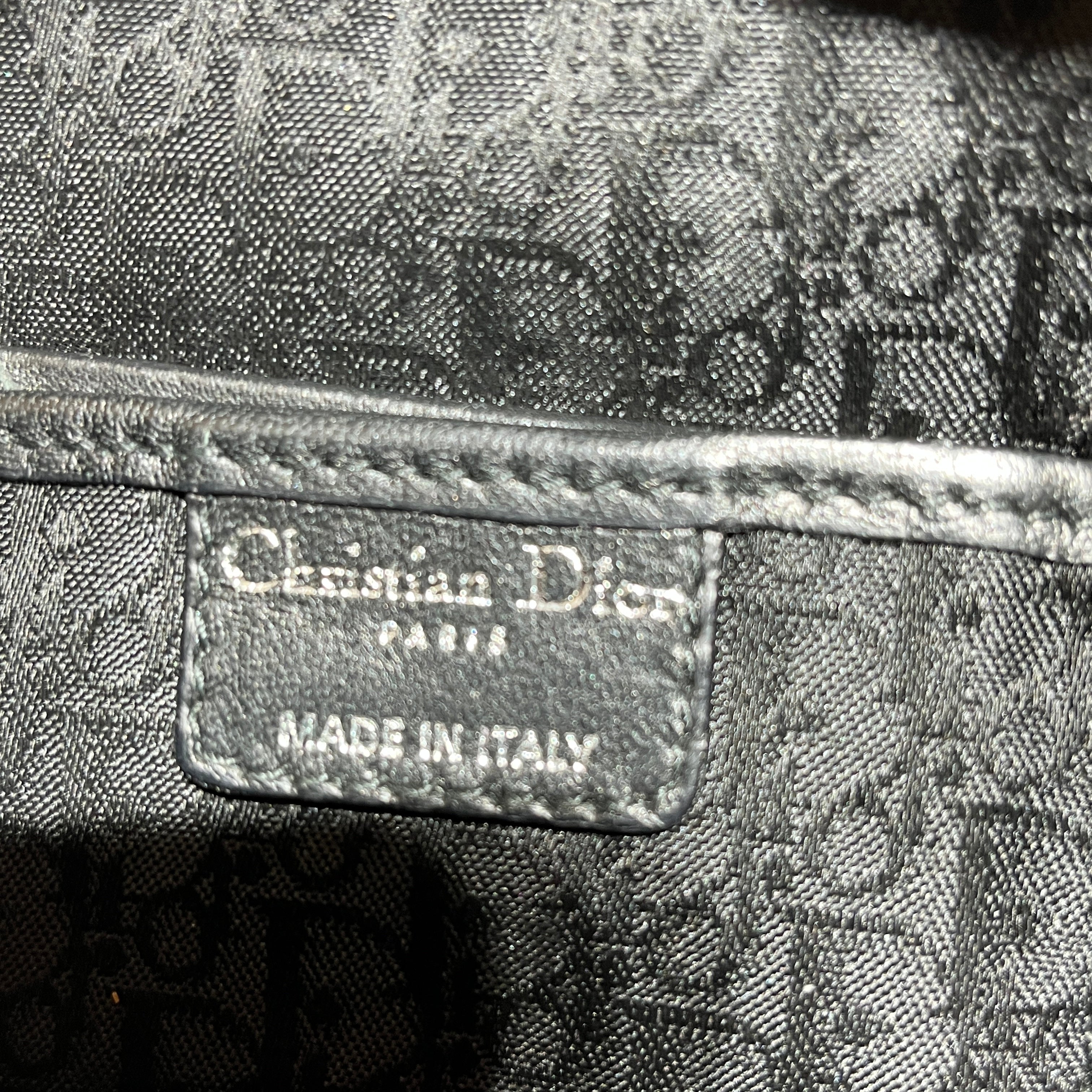 Christian Dior/Cross Body Bag/Cotton/BLK/LADY DIOR CANNAGE/ SILVER view 6