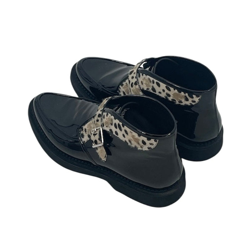 SAINT LAURENT/Loafers/EU 42.5/Animal Pattern/Leather/BLK/TEDDY PATENT BOOTS CHEETAH view 2