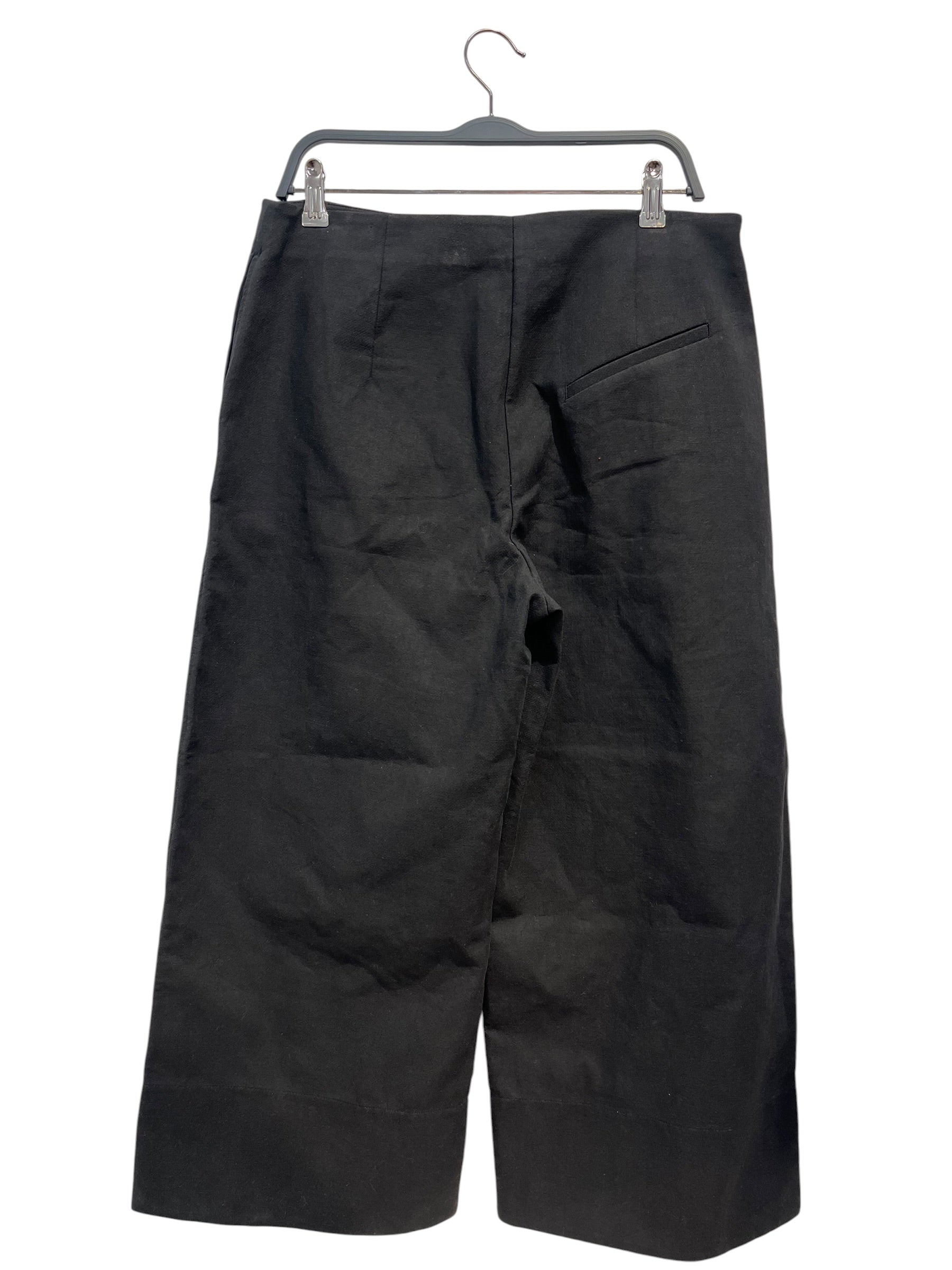GANNI/Straight Pants/40/Cotton/BLK/SLACKS WIDE FLARE view 1