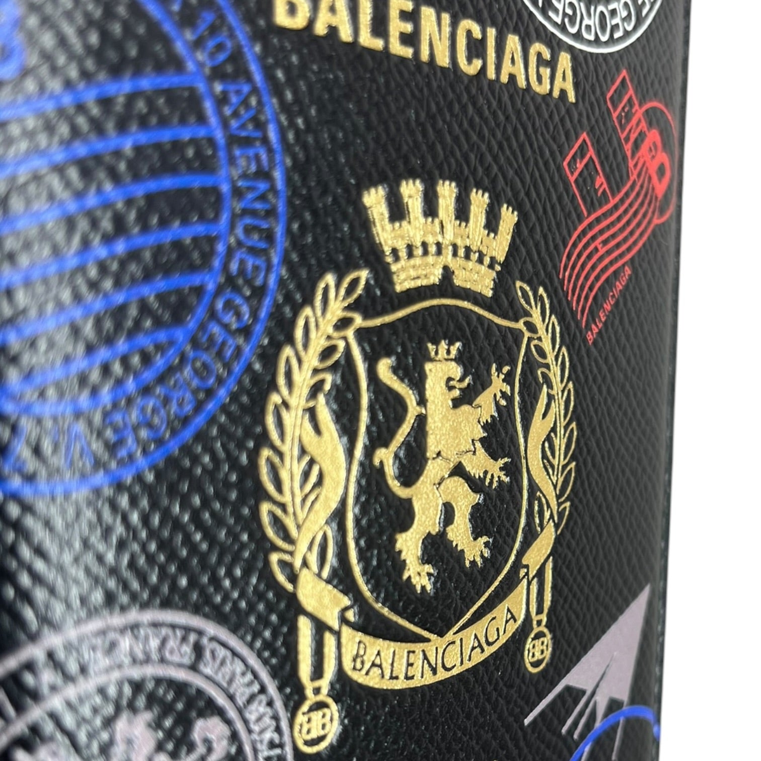 BALENCIAGA/Bifold Wallet/Graphic/Leather/BLK/M's/Passport Wallet view 6