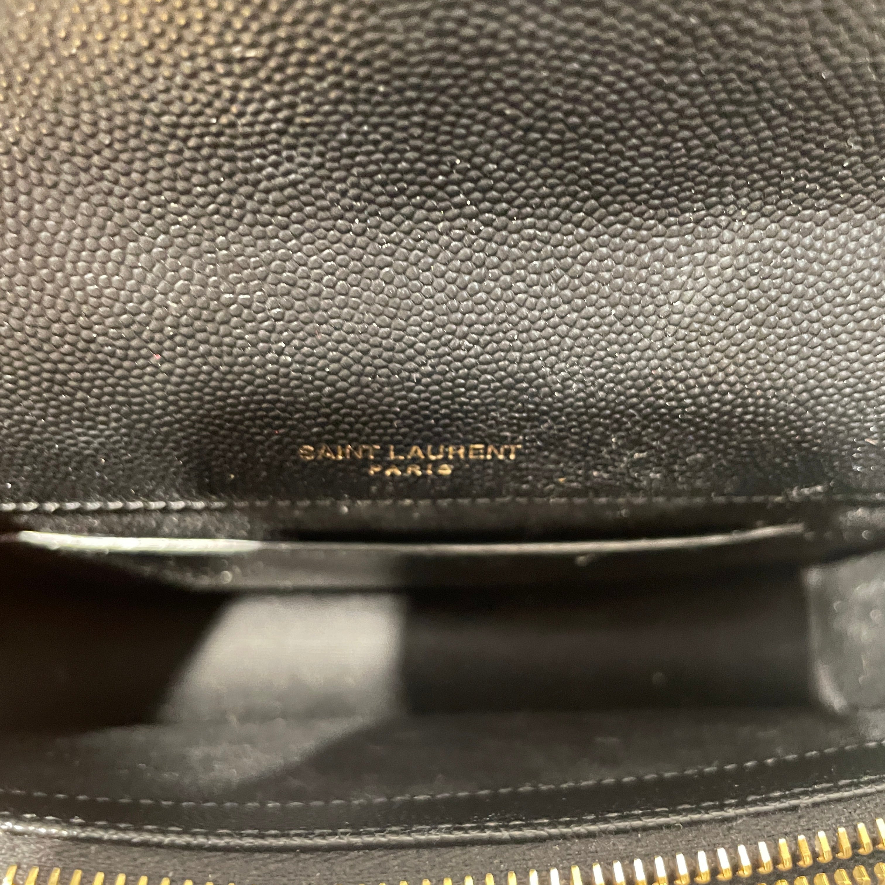 YVES SAINT LAURENT/Cross Body Bag/Leather/BLK/LEATHER ENVELOPE view 6