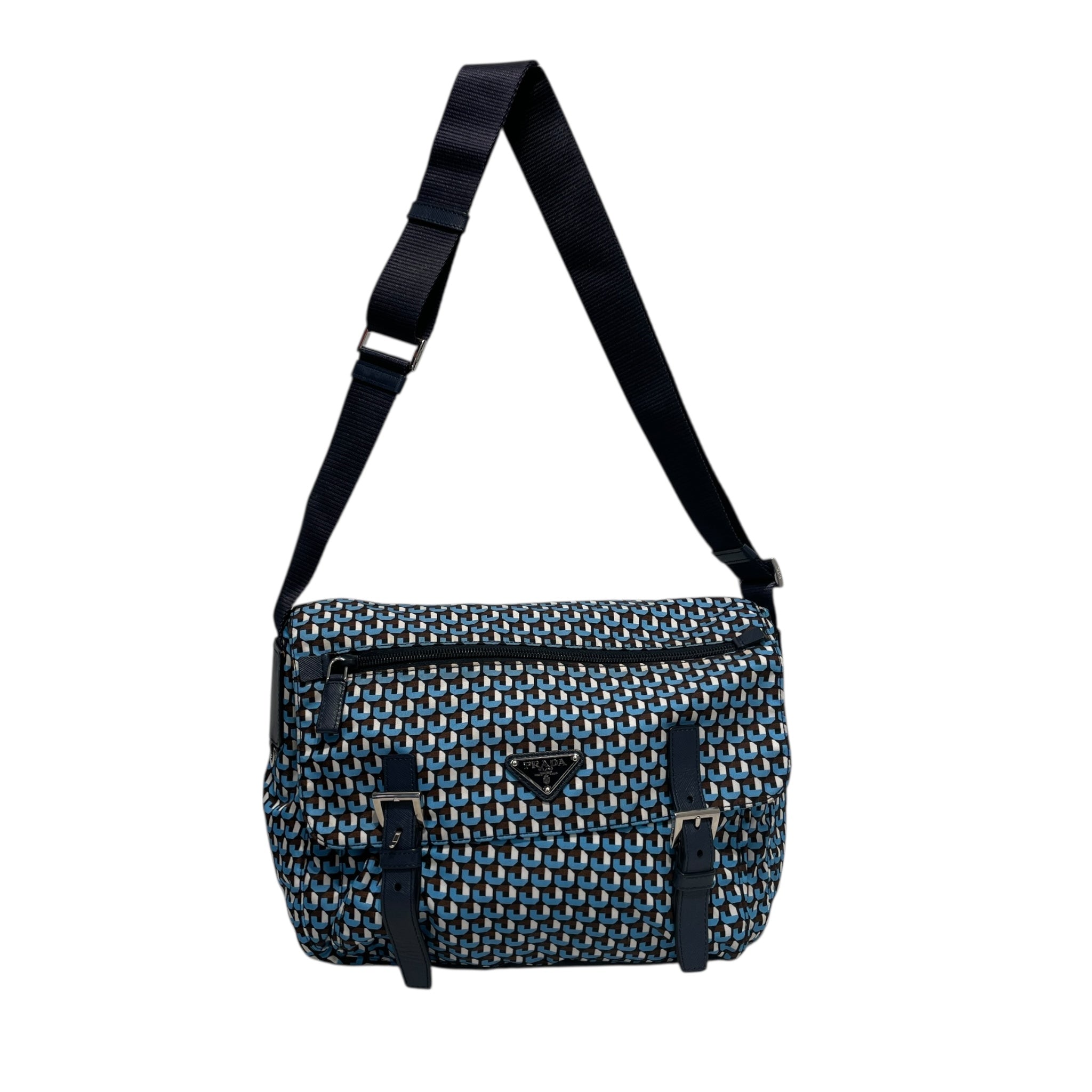 PRADA/Hand Bag/Monogram/Polyester/BLU/tessuto view 1
