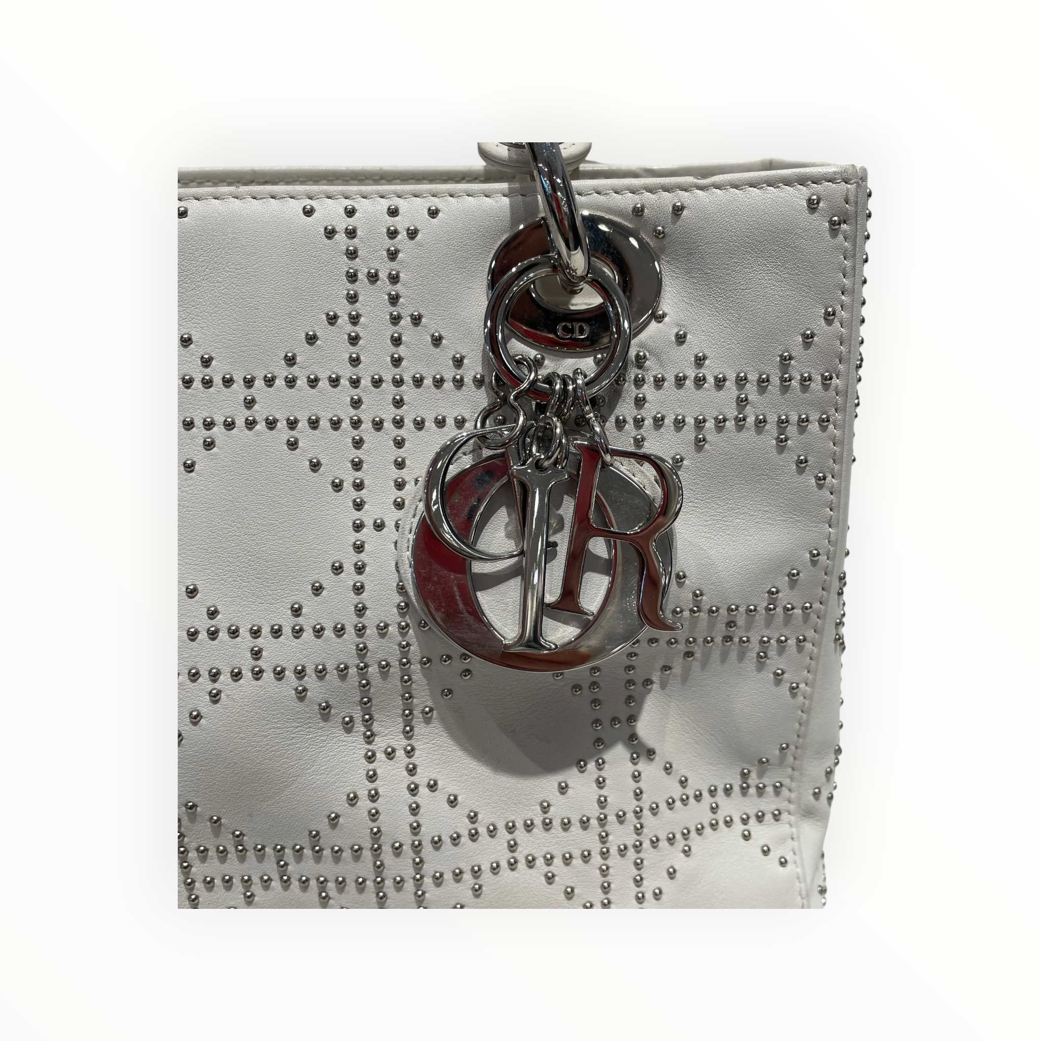 Christian Dior/Hand Bag/Leather/WHT/Cannage Lady Dior view 6
