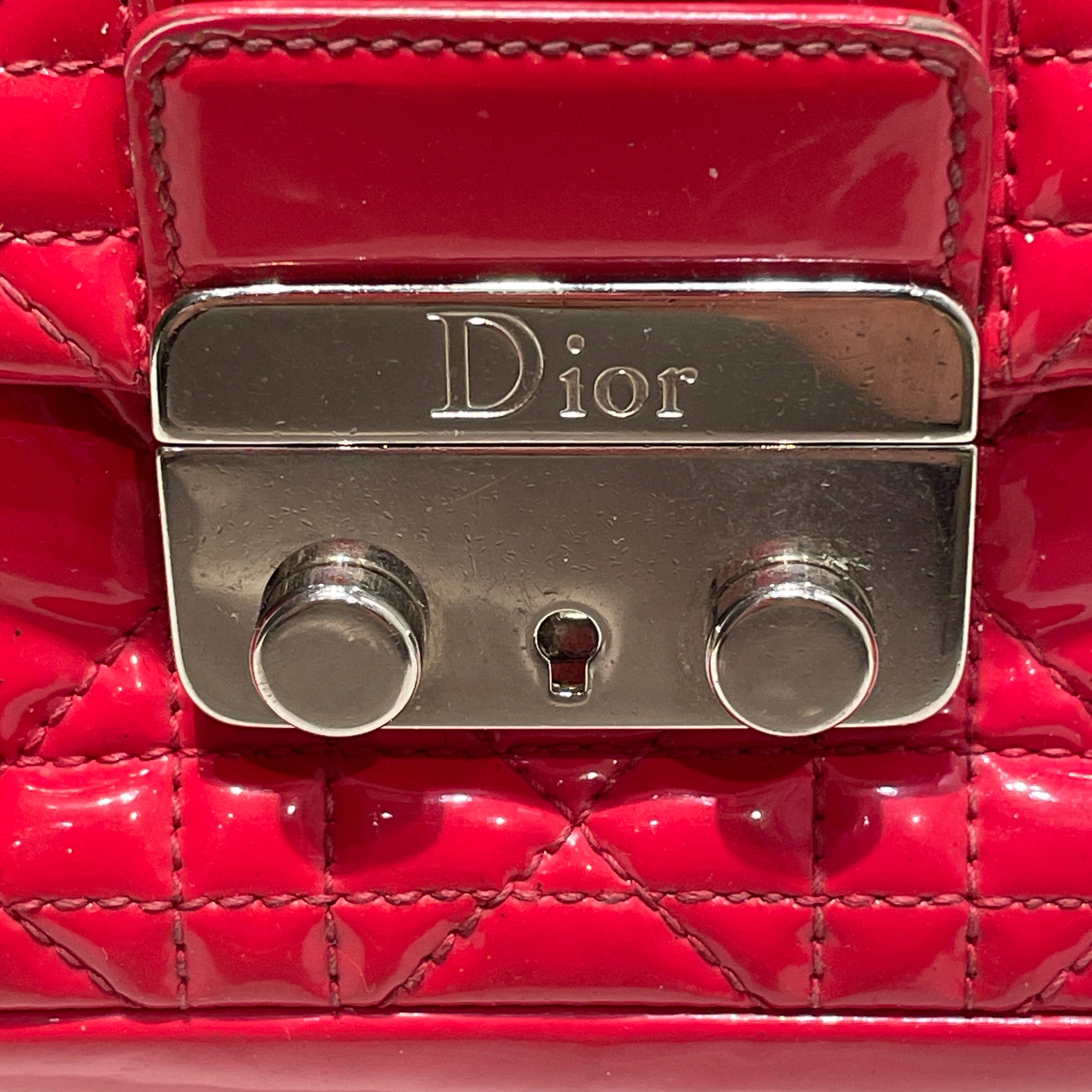 Christian Dior/Cross Body Bag/Leather/RED/Patent Cannage New Lock view 5