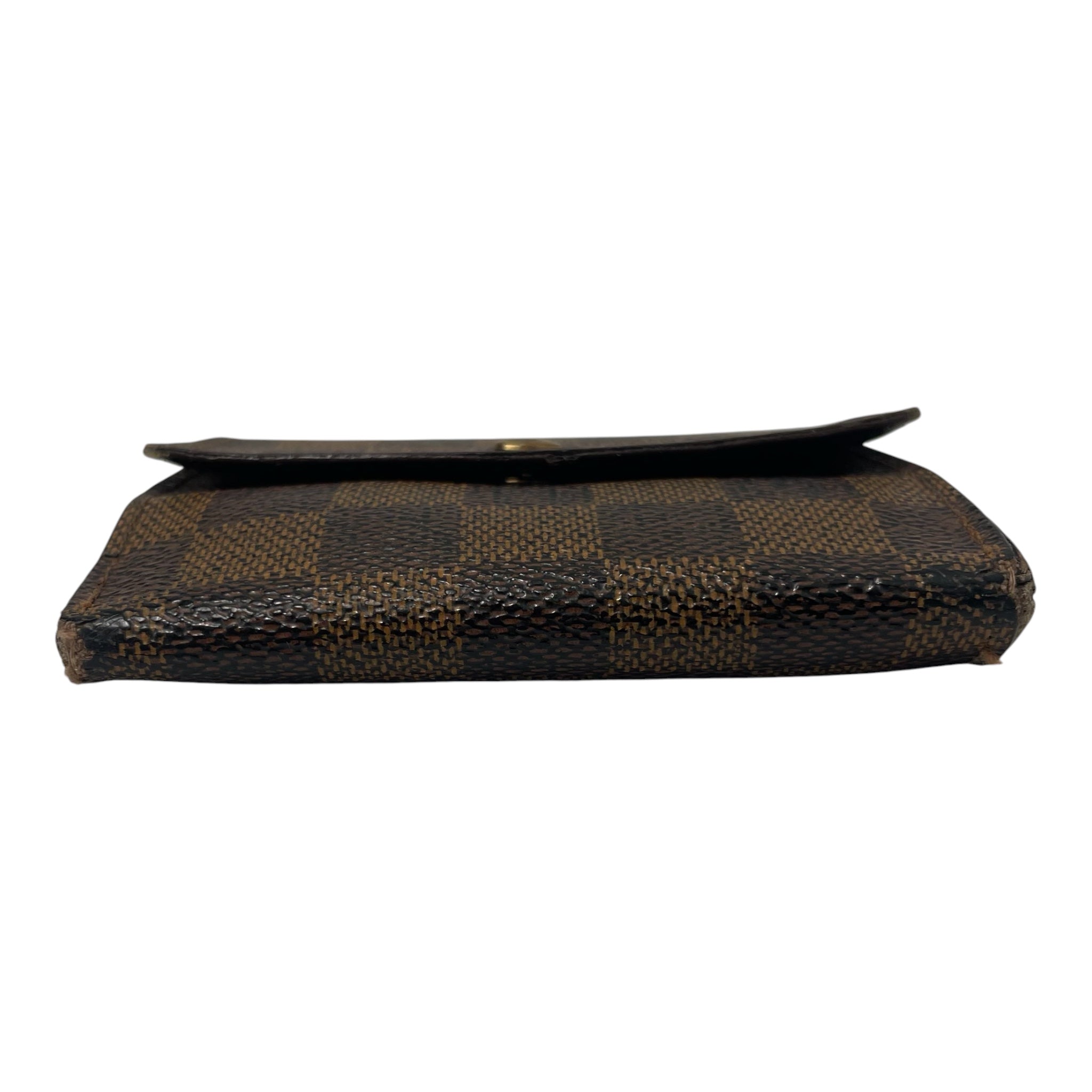 LOUIS VUITTON/Trifold Wallet/Plaid/Leather/BRW/L's/SD1000 DAMIER EBENE view 3