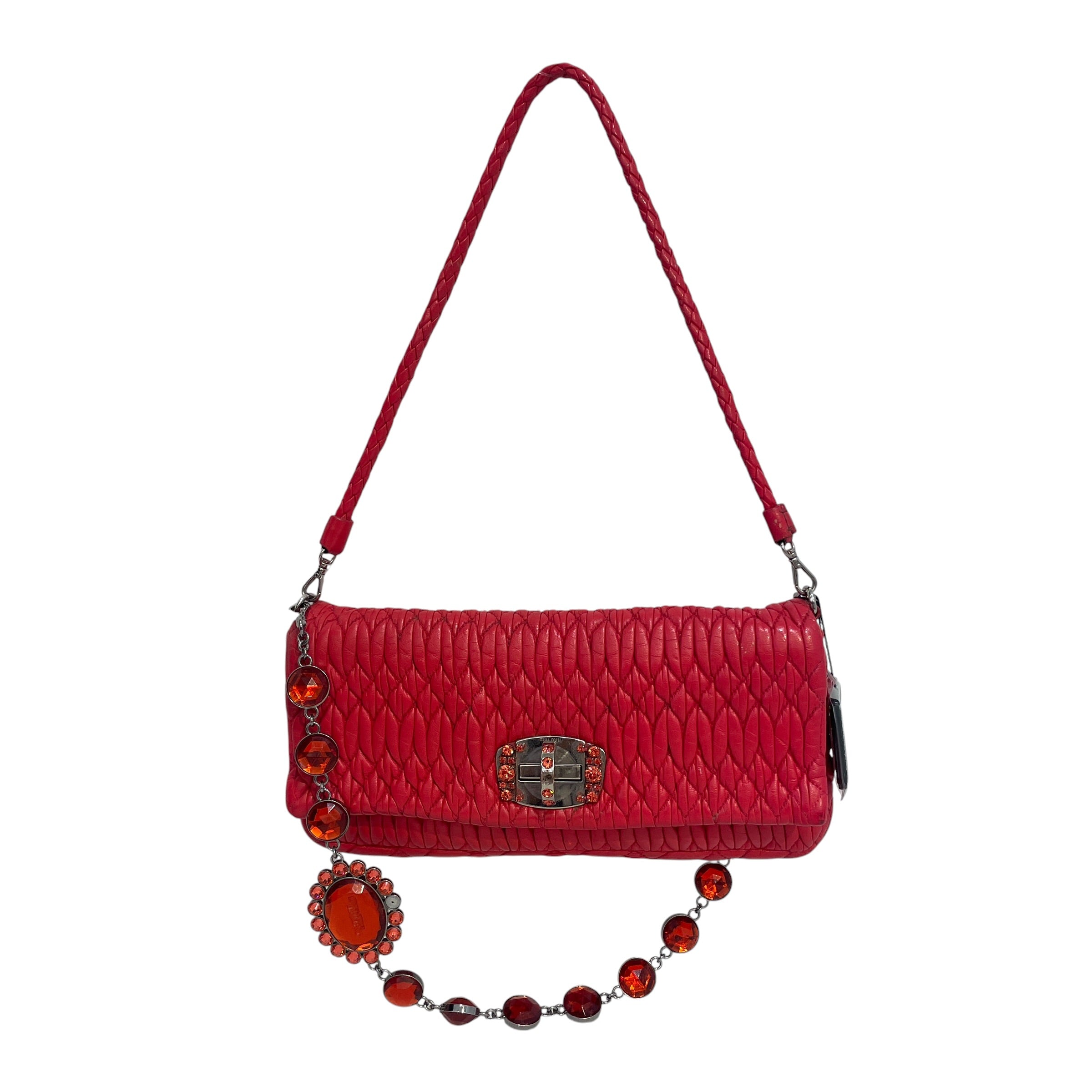 MIU MIU/Hand Bag/Leather/RED/Crystal Cloque view 1