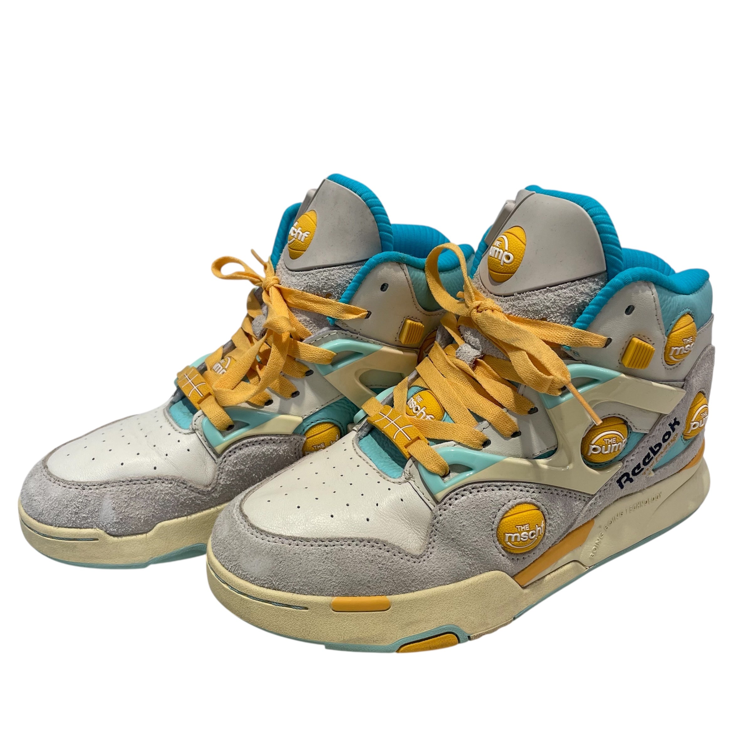 MSCHF/Reebok/Hi-Sneakers/US 7/MLT/pumps omni zone/aqua/wht/yllw view 2