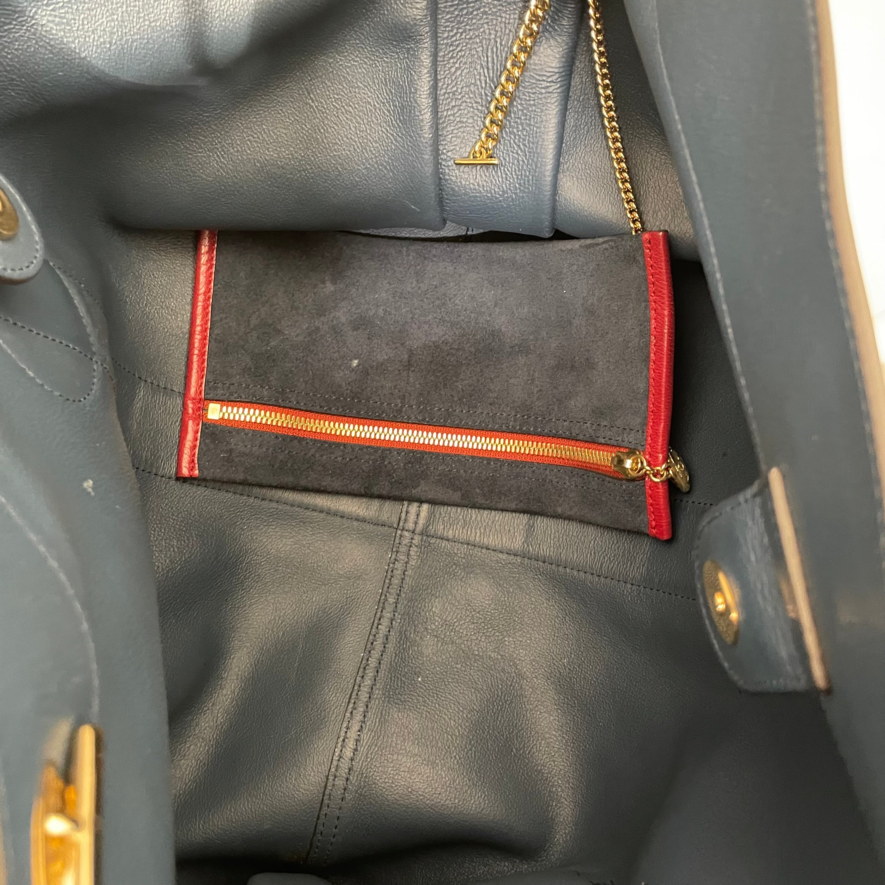 GUCCI/Tote Bag/Suede/NVY/rajah tote view 4