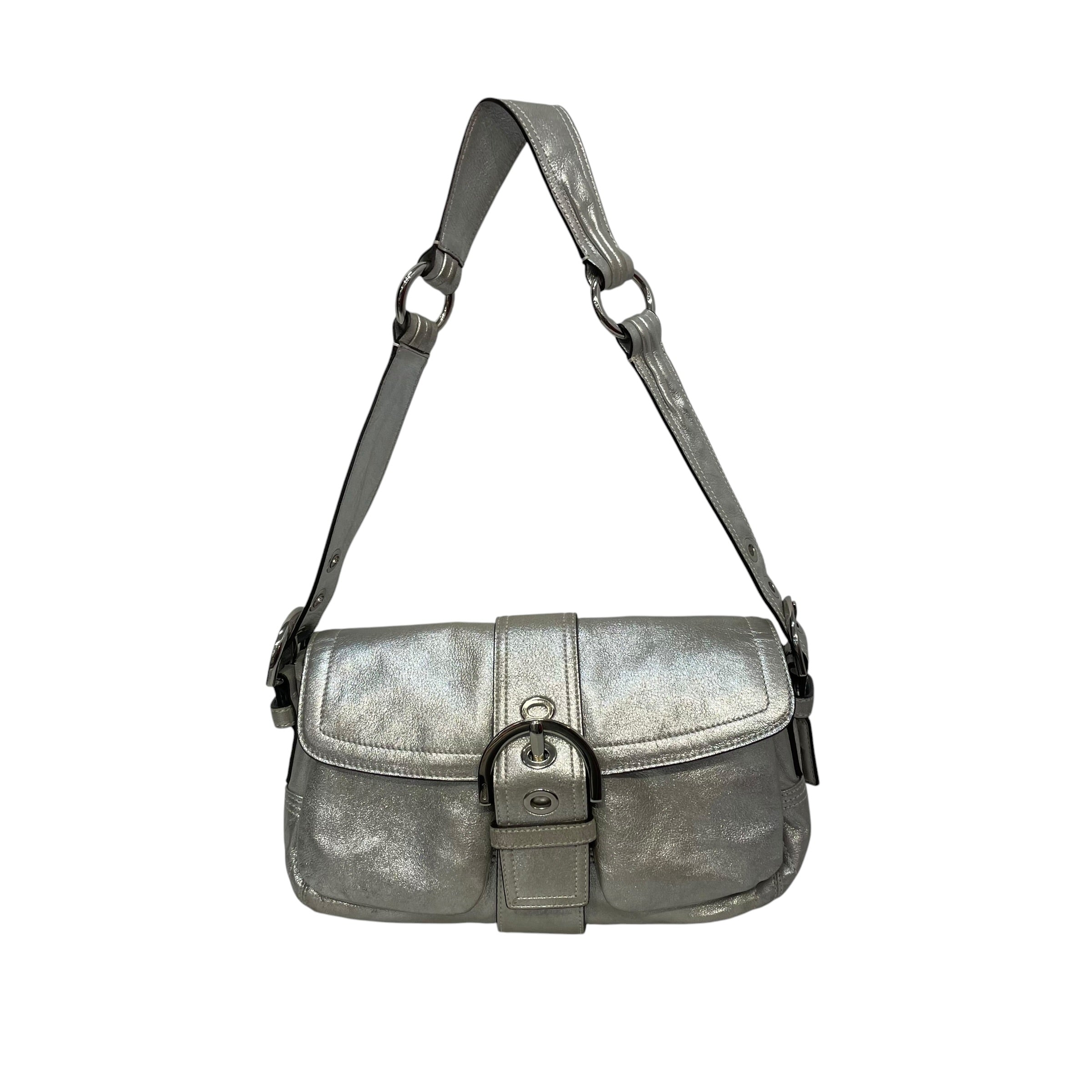 COACH/Hand Bag/Iridescent/Leather/SLV/Metalic Silver Soho Bag view 1