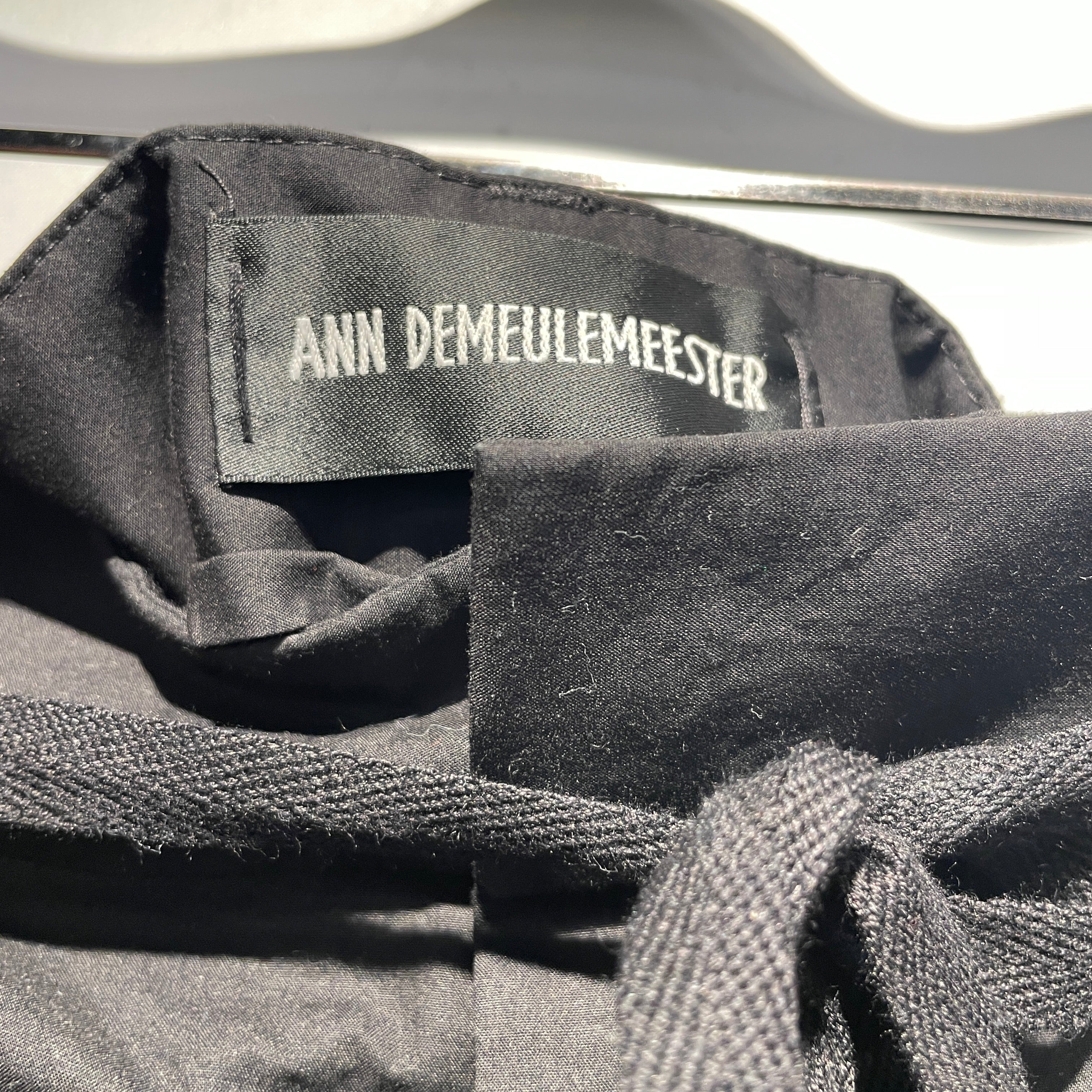 ANN DEMEULEMEESTER/Bootcut Pants/38/Cotton/BLK/BONDAGE PANTS view 4