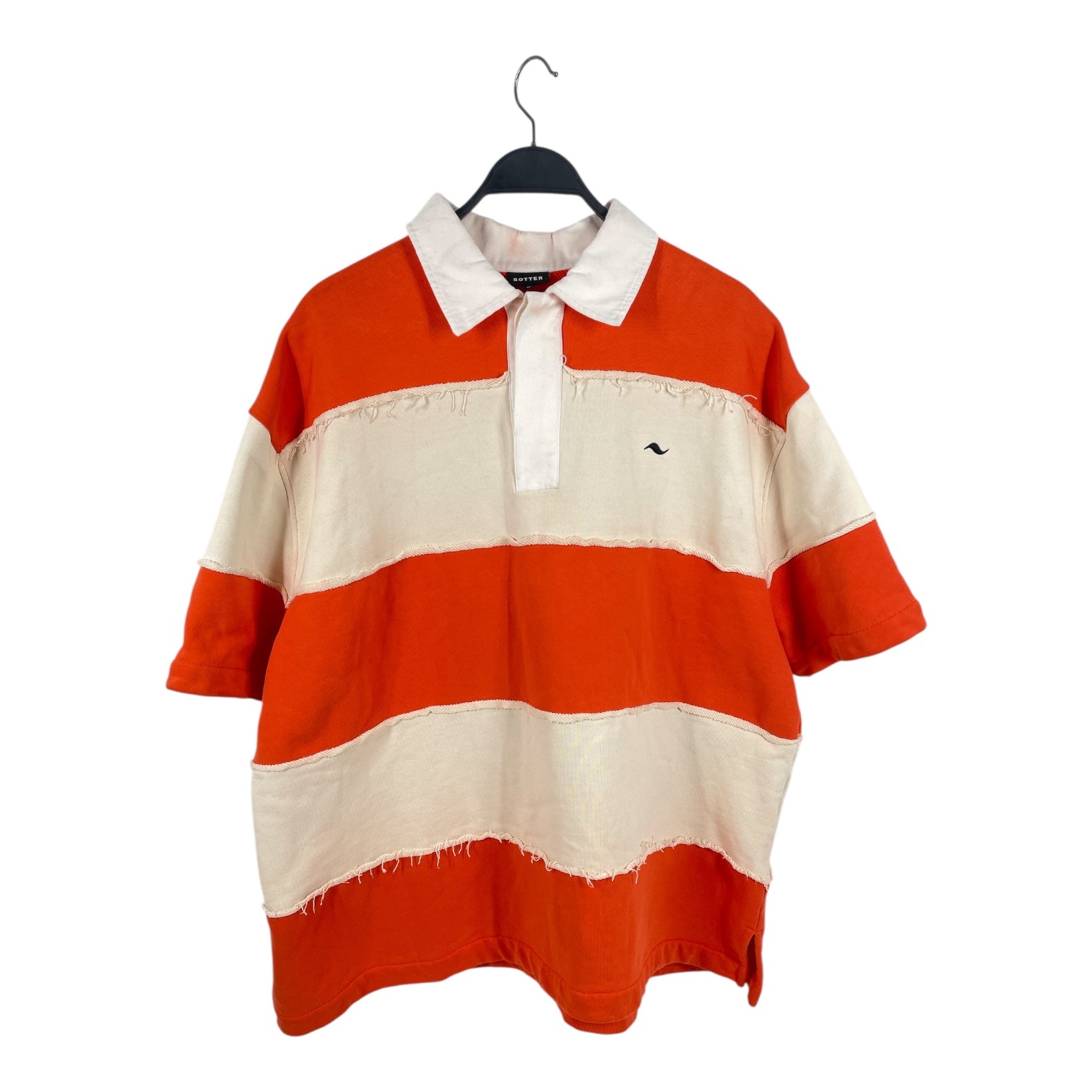 BOTTER/T-Shirt/M/Cotton/ORN/Stripe/polo raw hems view 1
