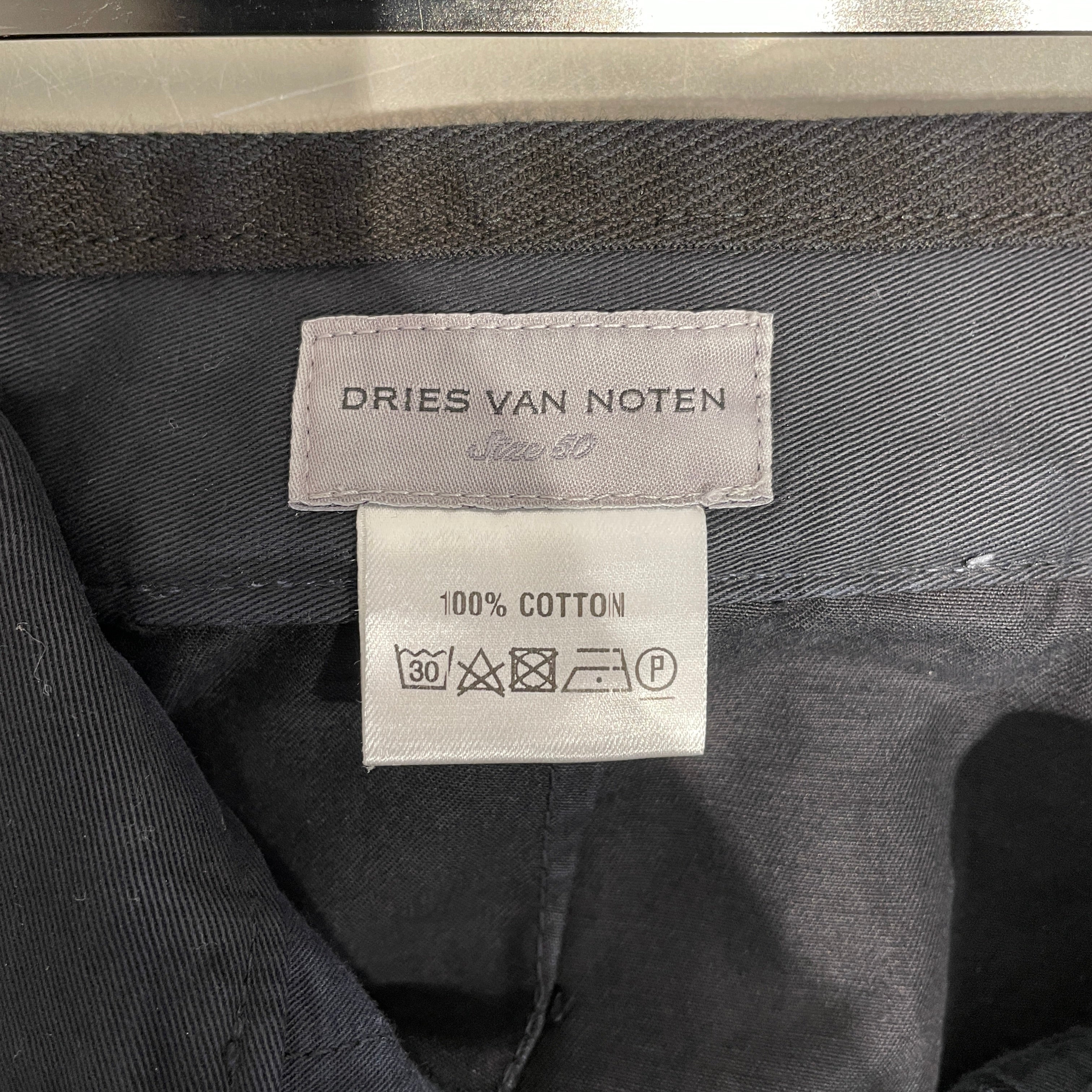 DRIES VAN NOTEN/Straight Pants/50/Cotton/BLK/ view 3