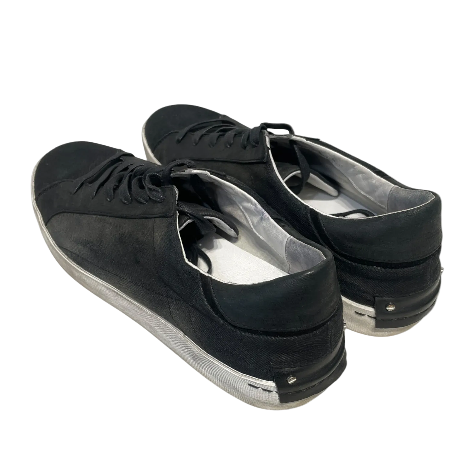 CRIME LONDON/Low-Sneakers/EU 44/Cotton/BLK/BLACK LEATHER TAB DETAIL view 2
