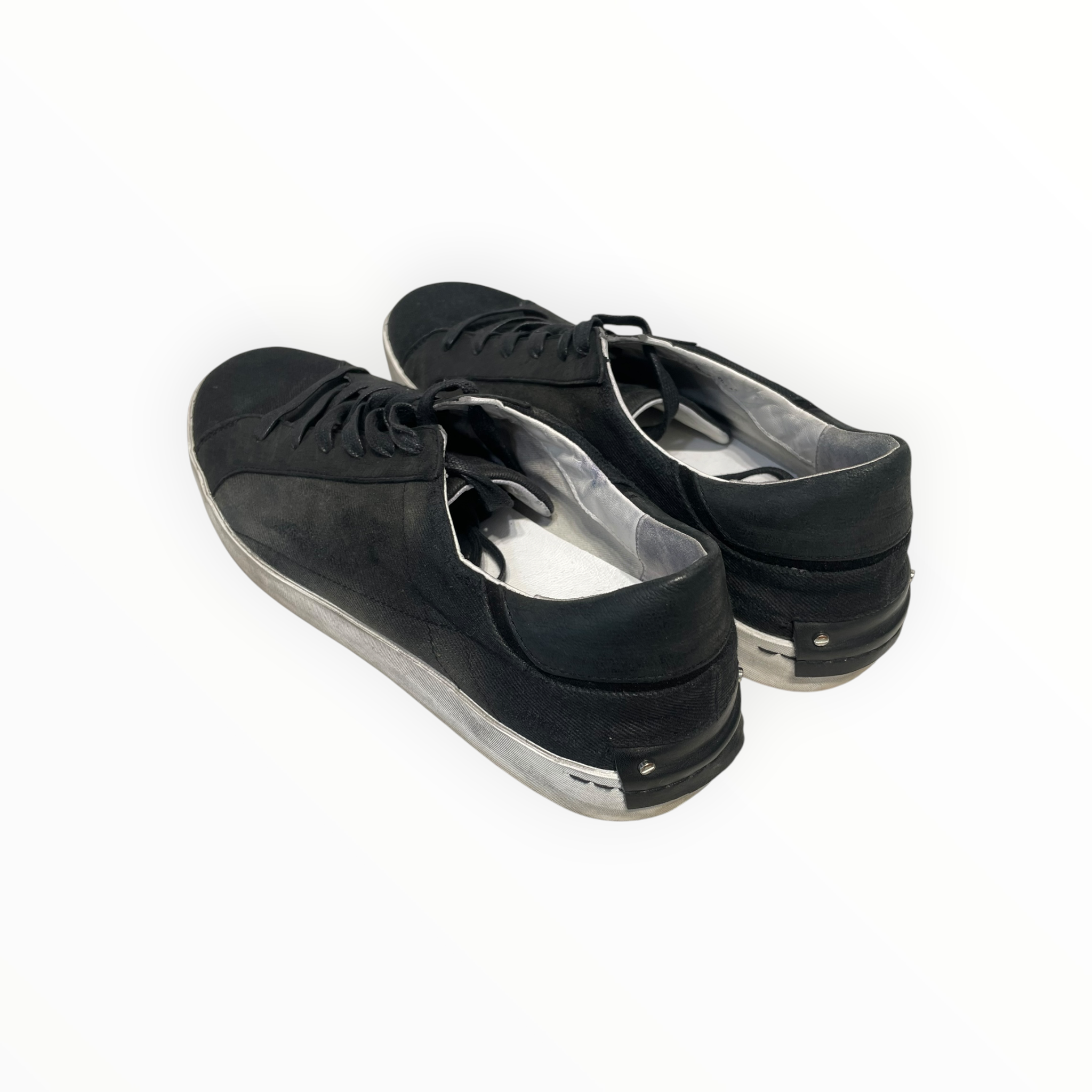 CRIME LONDON/Low-Sneakers/EU 44/Cotton/BLK/BLACK LEATHER TAB DETAIL view 2