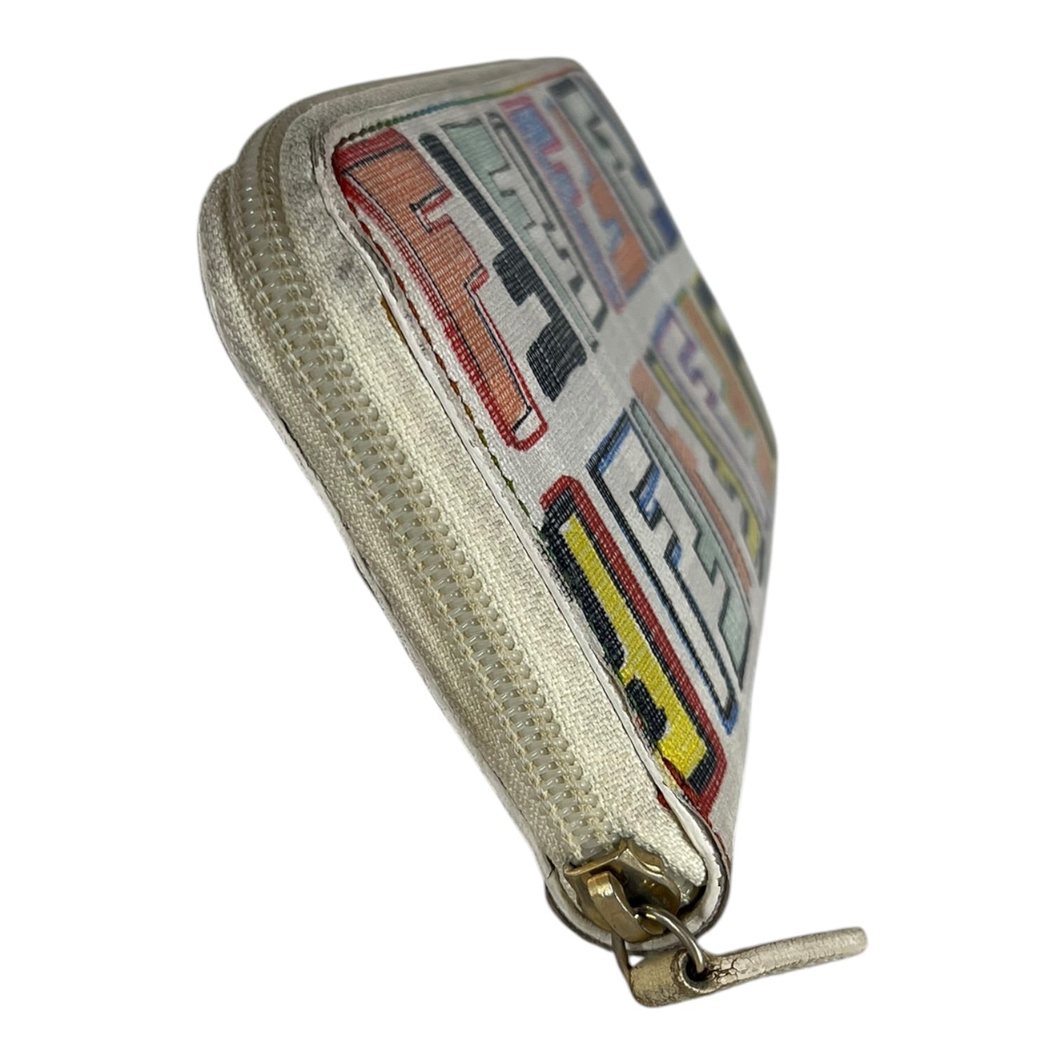 FENDI/Long Wallet/Monogram/Leather/WHT/L's/Zucca full-zip around LW view 3