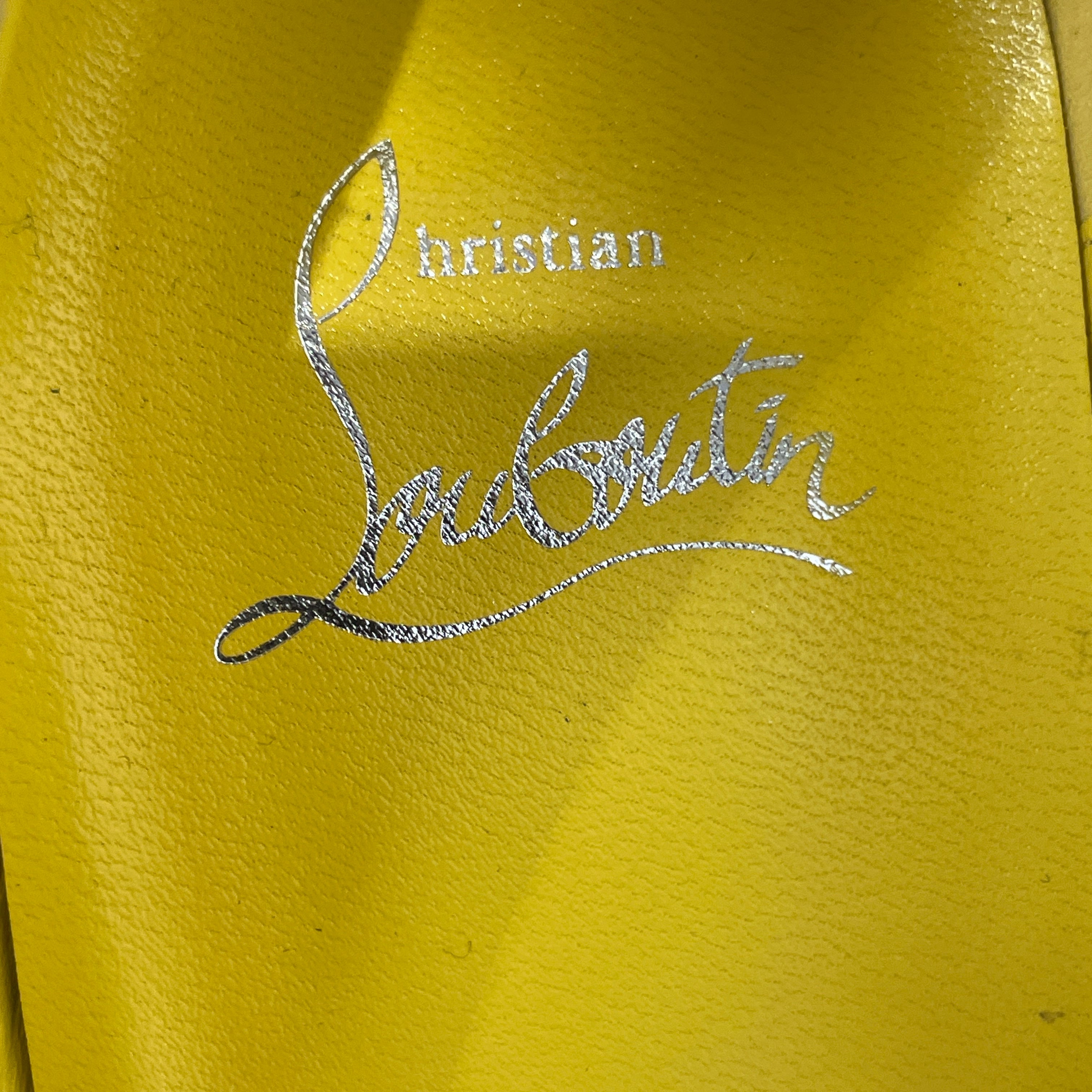 Christian Louboutin/Heels/EU 37.5/Leather/YEL/dolly pump view 3