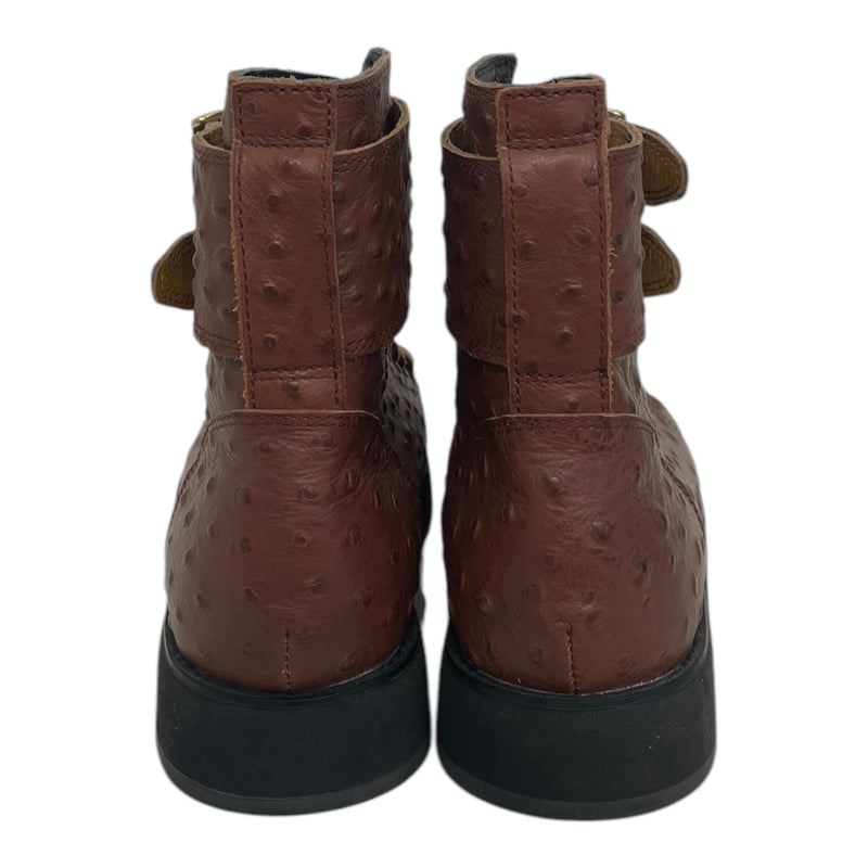 JEREMY SCOTT/adidas/Lace Up Boots/US 7.5/BRW/pointed toe buckle ankle
