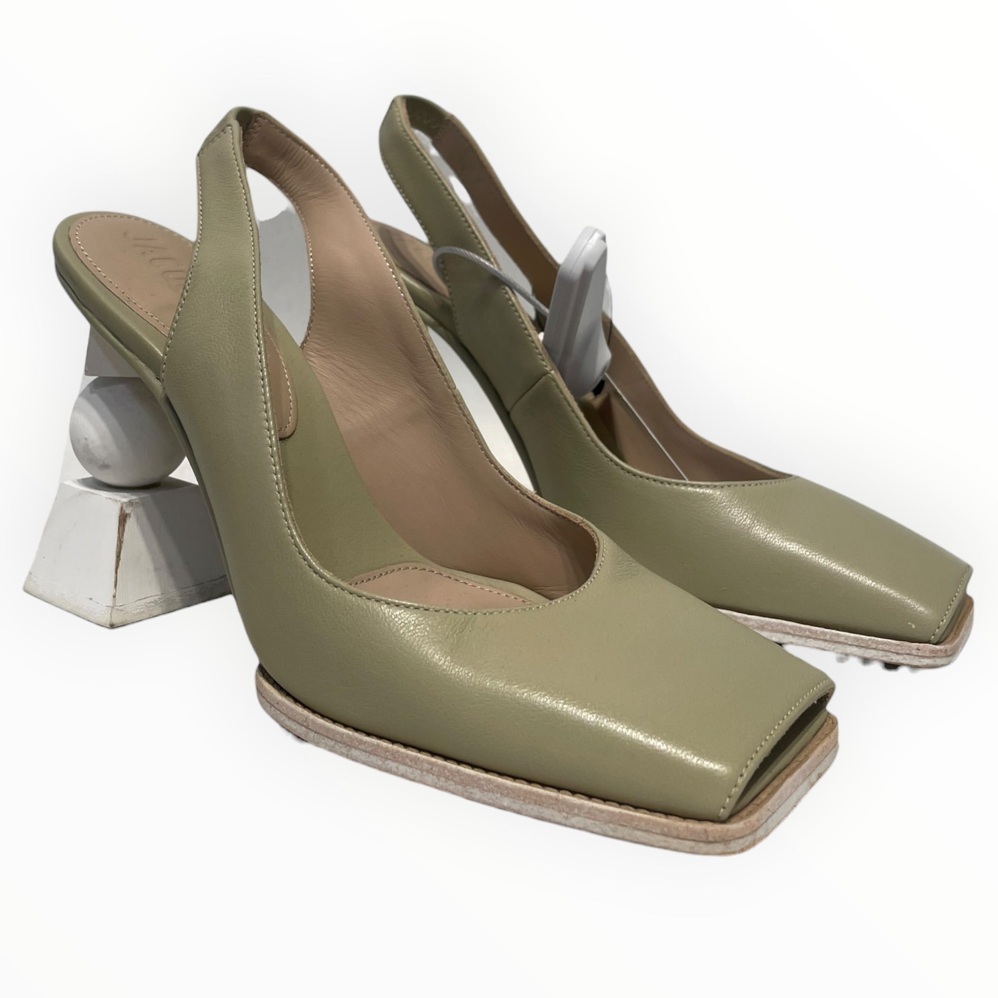JACQUEMUS/Heels/EU 36/Leather/GRN/SHAPE BLOCK HEEL view 1