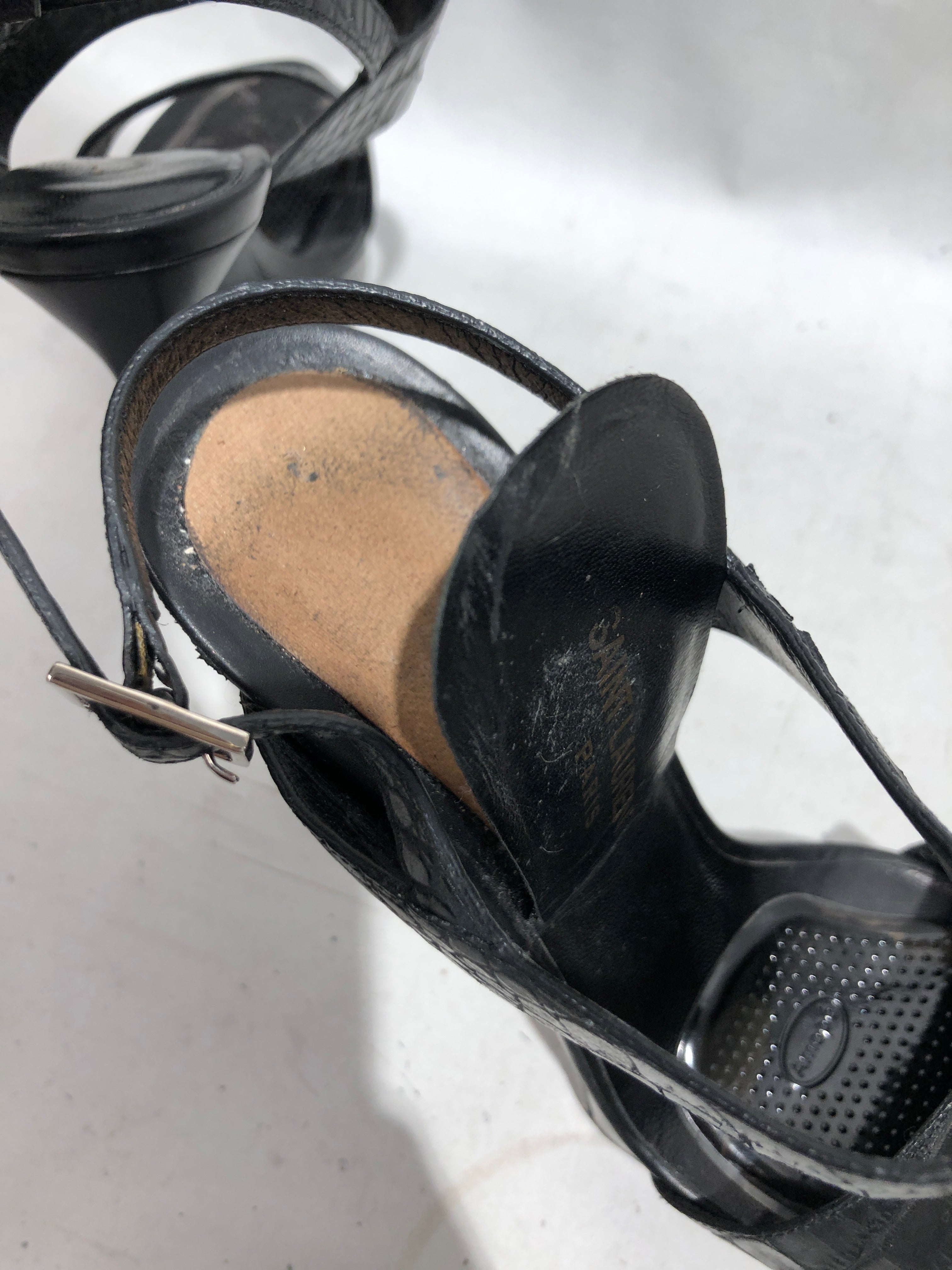SAINT LAURENT/Heels/EU 36.5/Cotton/BLK/ view 4