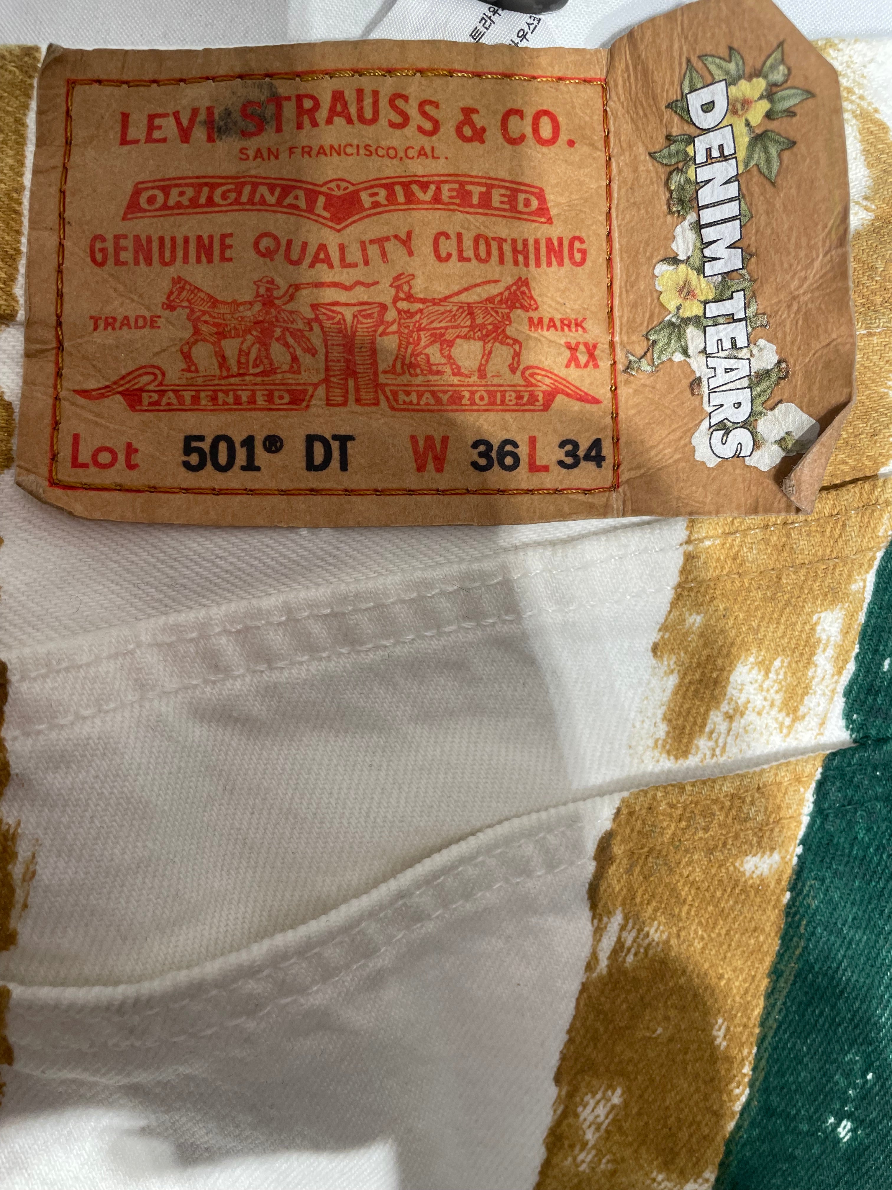 DENIM TEARS/Levis CALIFORNIA/Pants/36/Cotton/WHT/Stripe/Empire Windrush Pants view 3