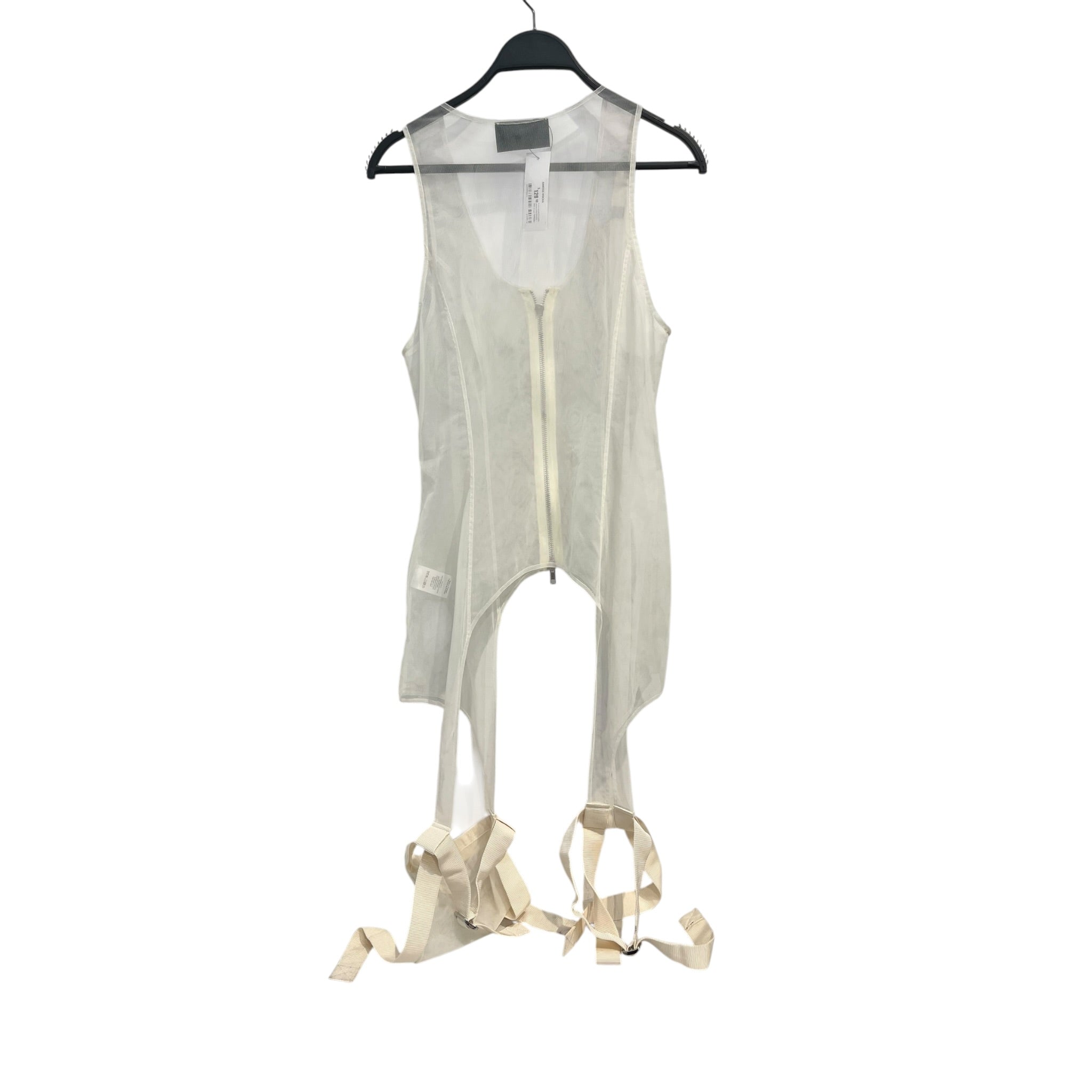SIMONE ROCHA/Cut & Sew/8/Polyester/CRM/SHEER TANK W LEG HARNESS view 2