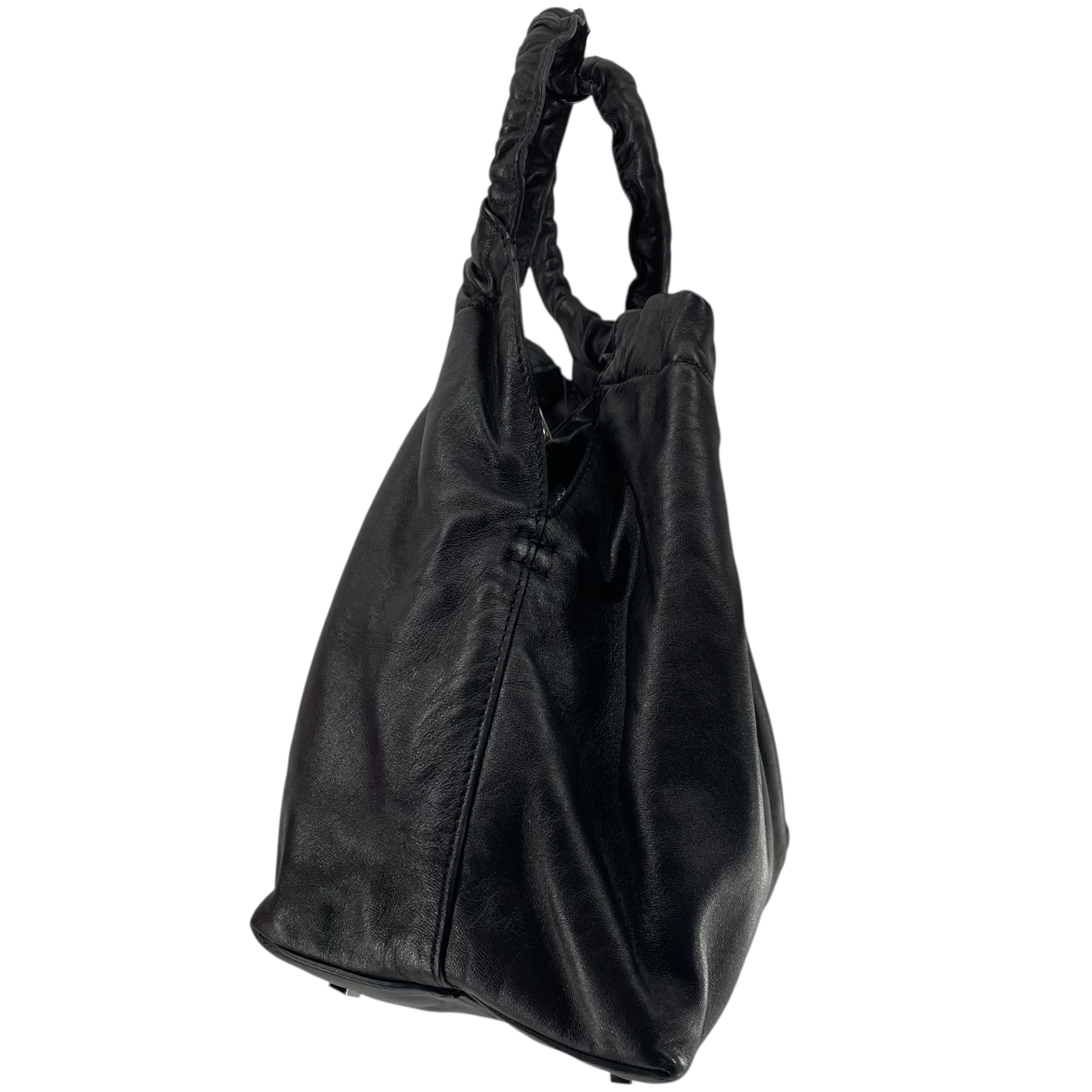 THE ROW/Hand Bag/Leather/BLK/SCRUNCHED HANDLES view 3