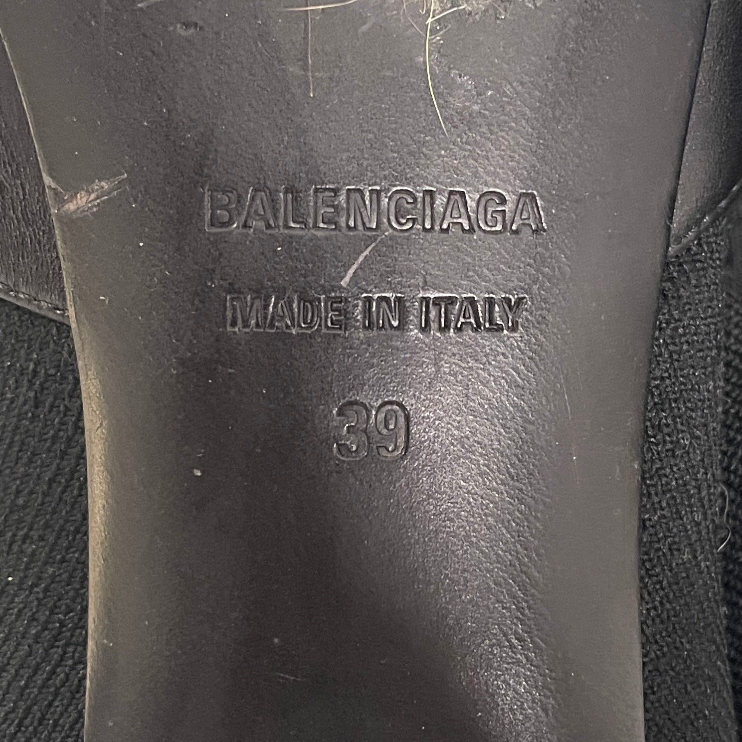 BALENCIAGA/Heels/US 7.5/Cotton/BLK/knife sock boots view 3