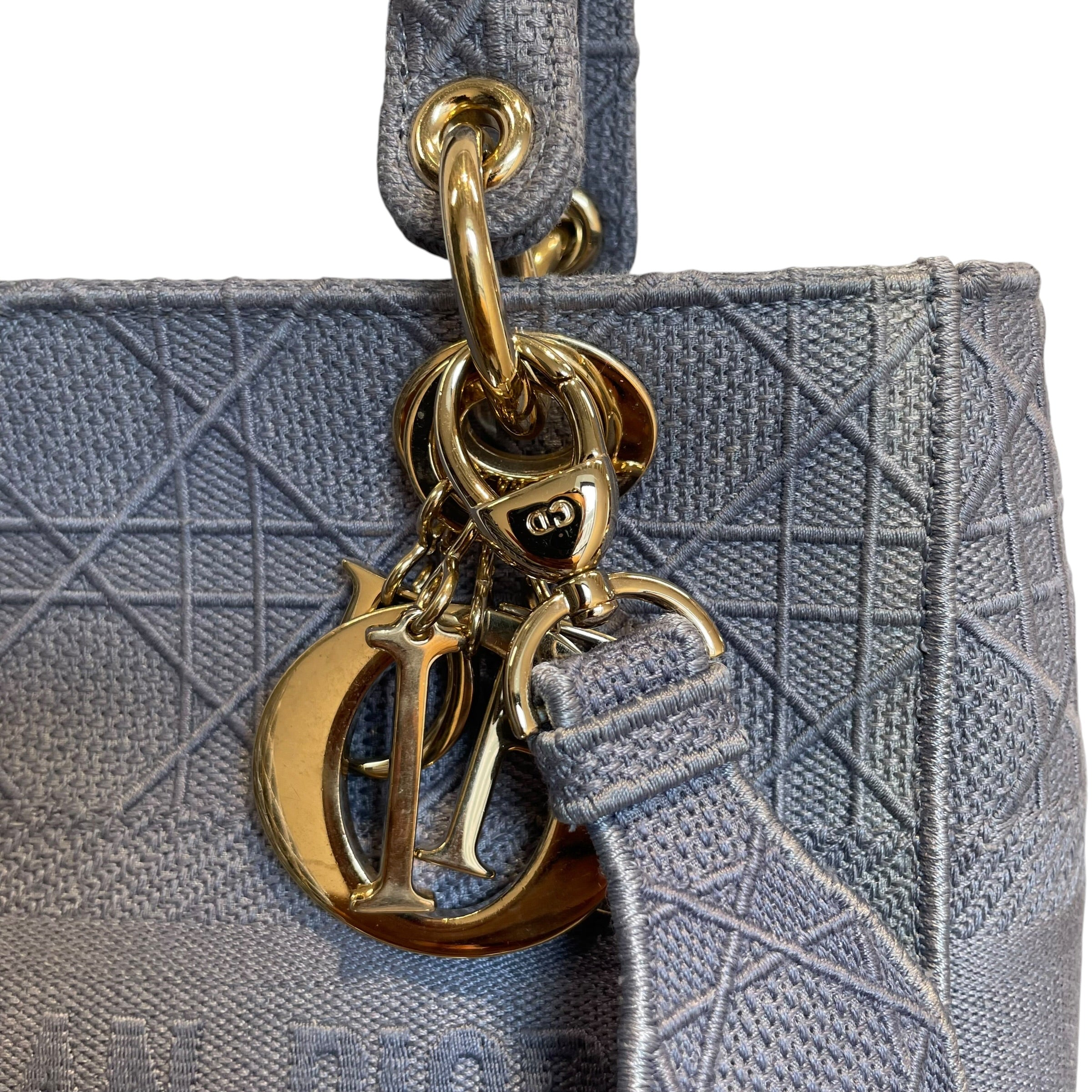 Christian Dior/Hand Bag/Stripe/Cotton/BLU/LADY D'LITE view 3
