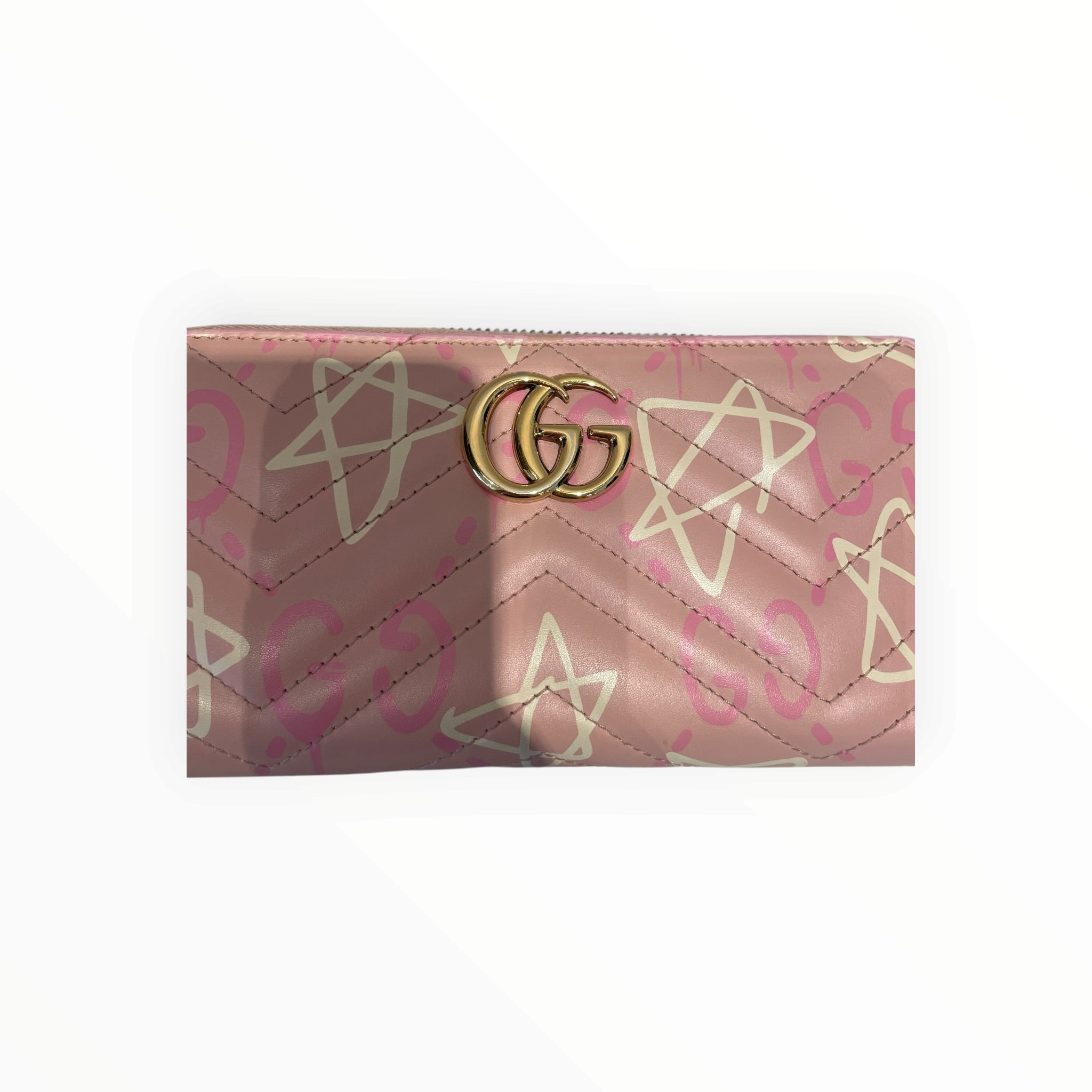 GUCCI/Long Wallet/All Over Print/Leather/PNK/L's/quilted ghost gg marmont view 6