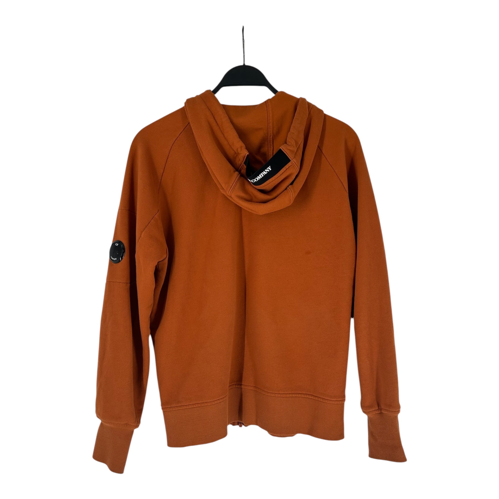 C.P.COMPANY/Zip Up Hoodie/S/Cotton/ORN/BLACK ARM & HOOD LOGO view 2