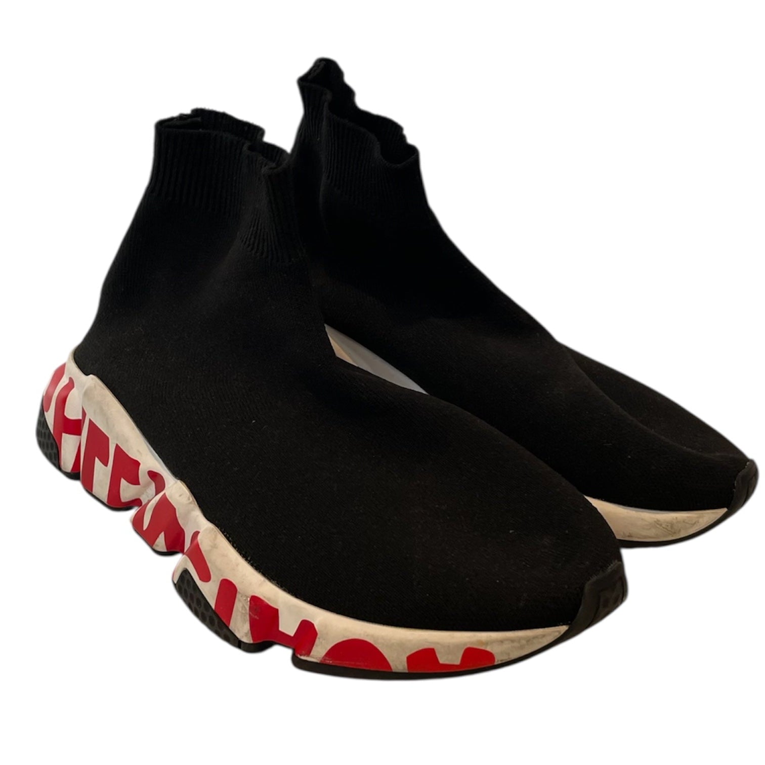 BALENCIAGA/Hi-Sneakers/EU 36/Nylon/BLK/balenciaga w/ red sole logo view 1
