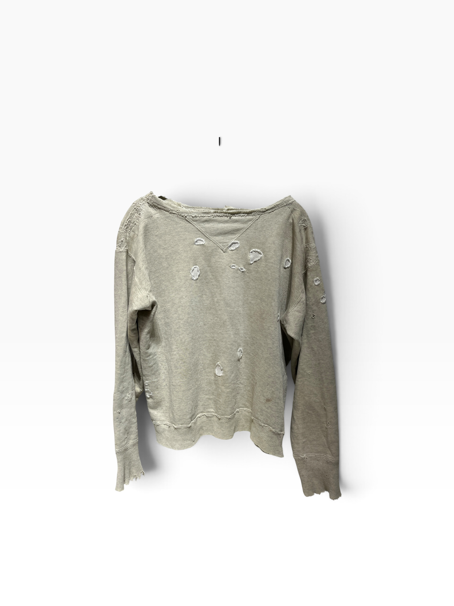 Vintage/Sweatshirt/Cotton/CRM/PATCHES & DOUBLE V NECK view 1